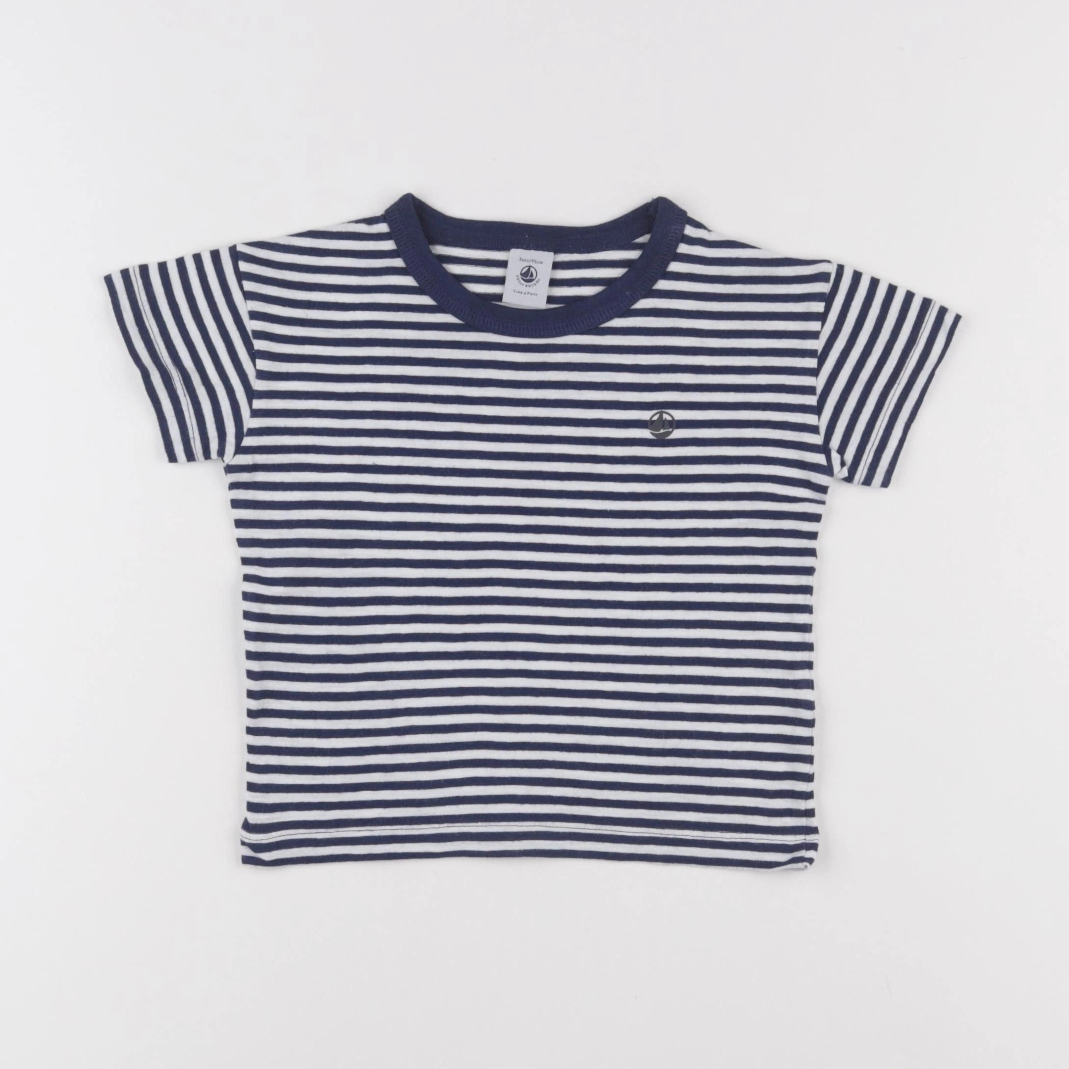 Petit Bateau - tee-shirt bleu - 3 ans