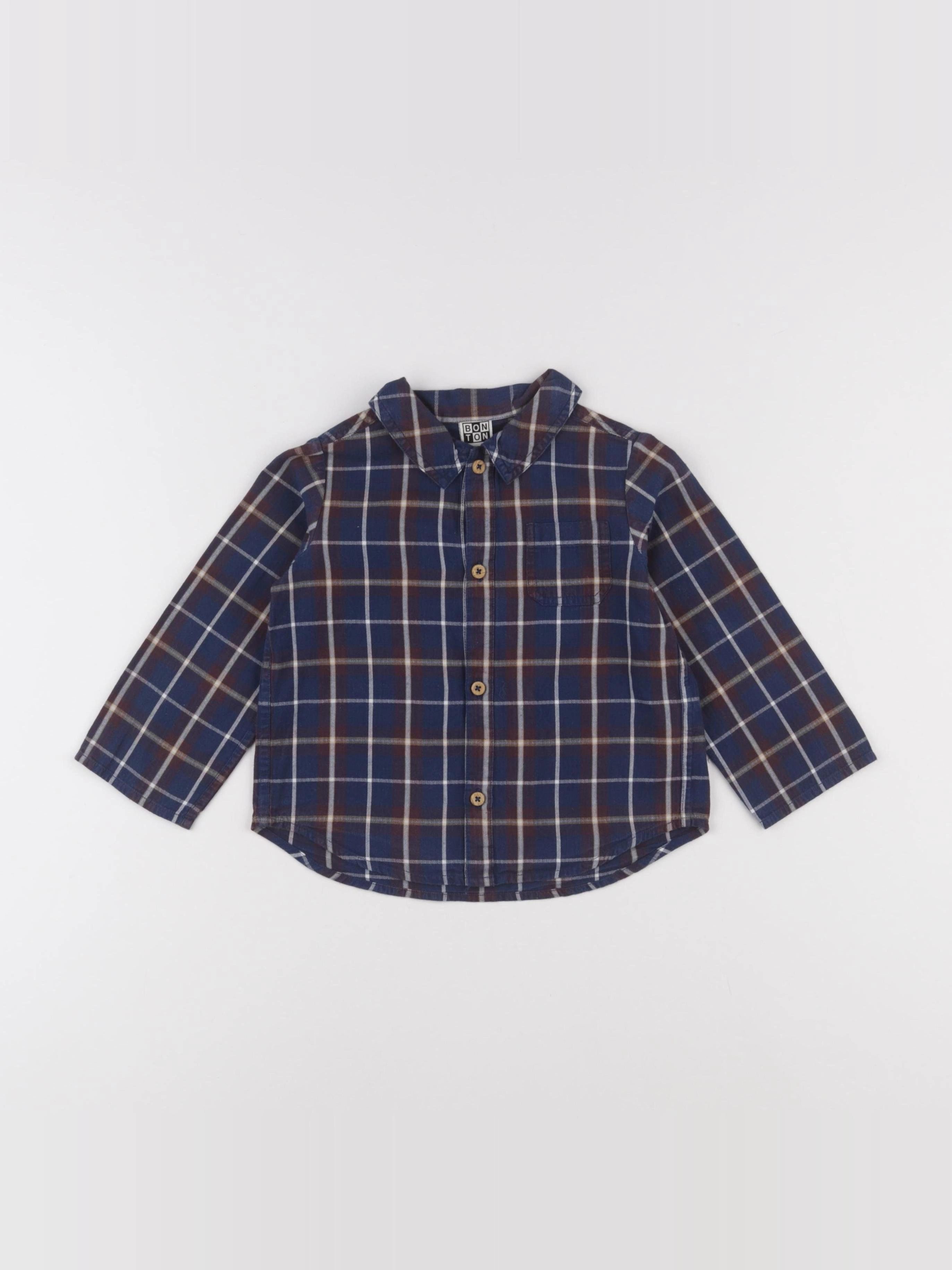 Bonton - chemise bleu - 3 ans