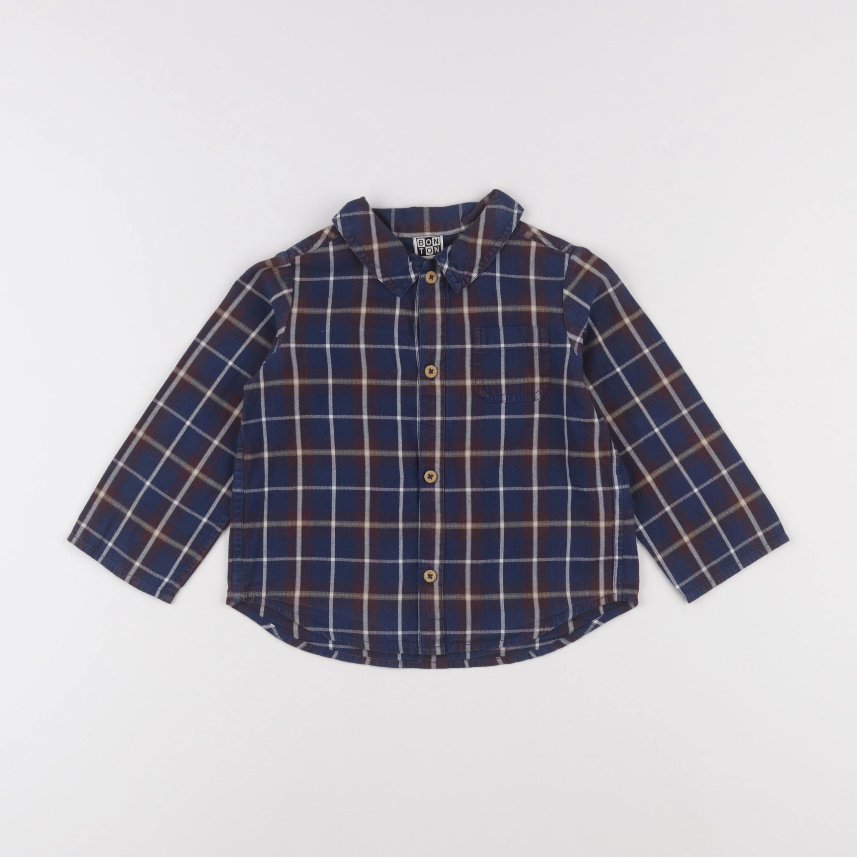 Bonton - chemise bleu - 3 ans