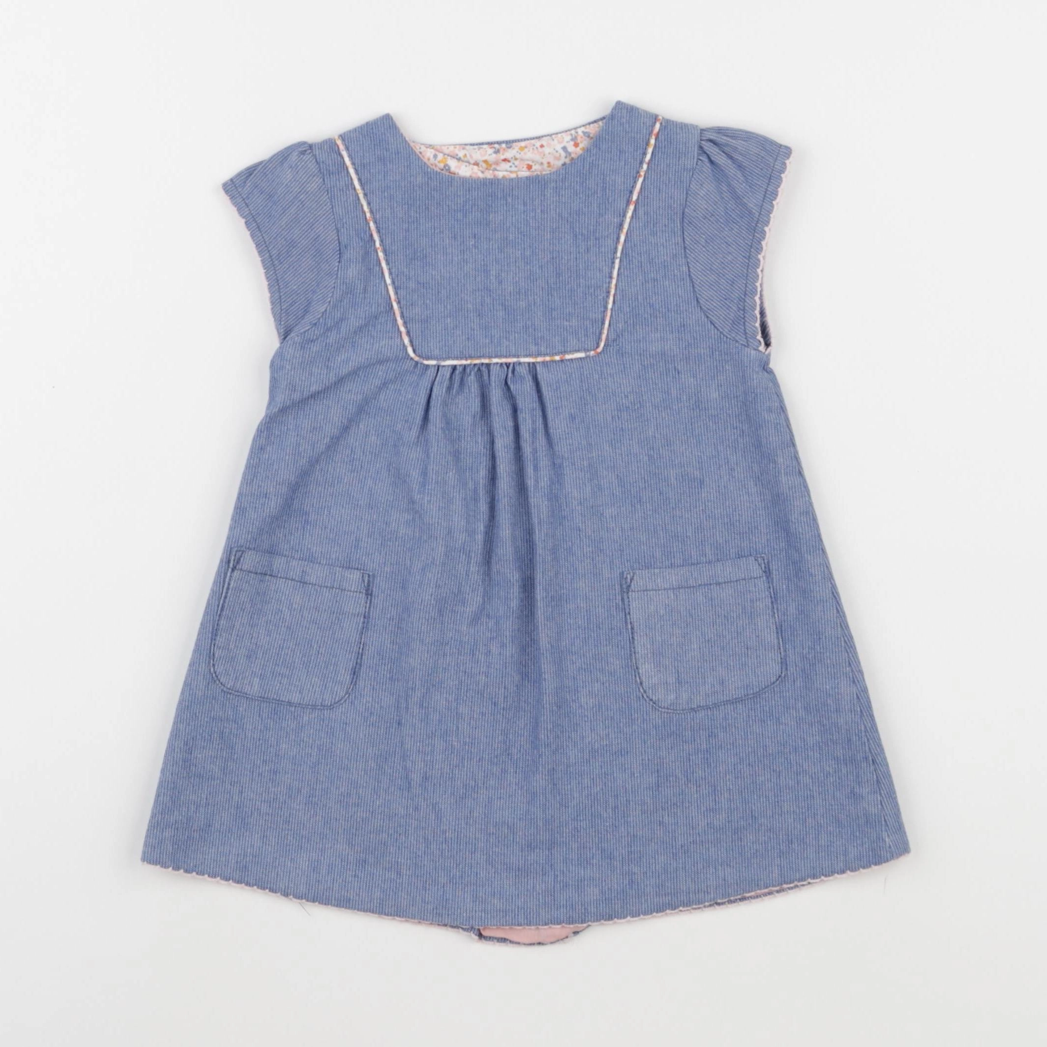Cadet Rousselle - robe bleu - 6 mois