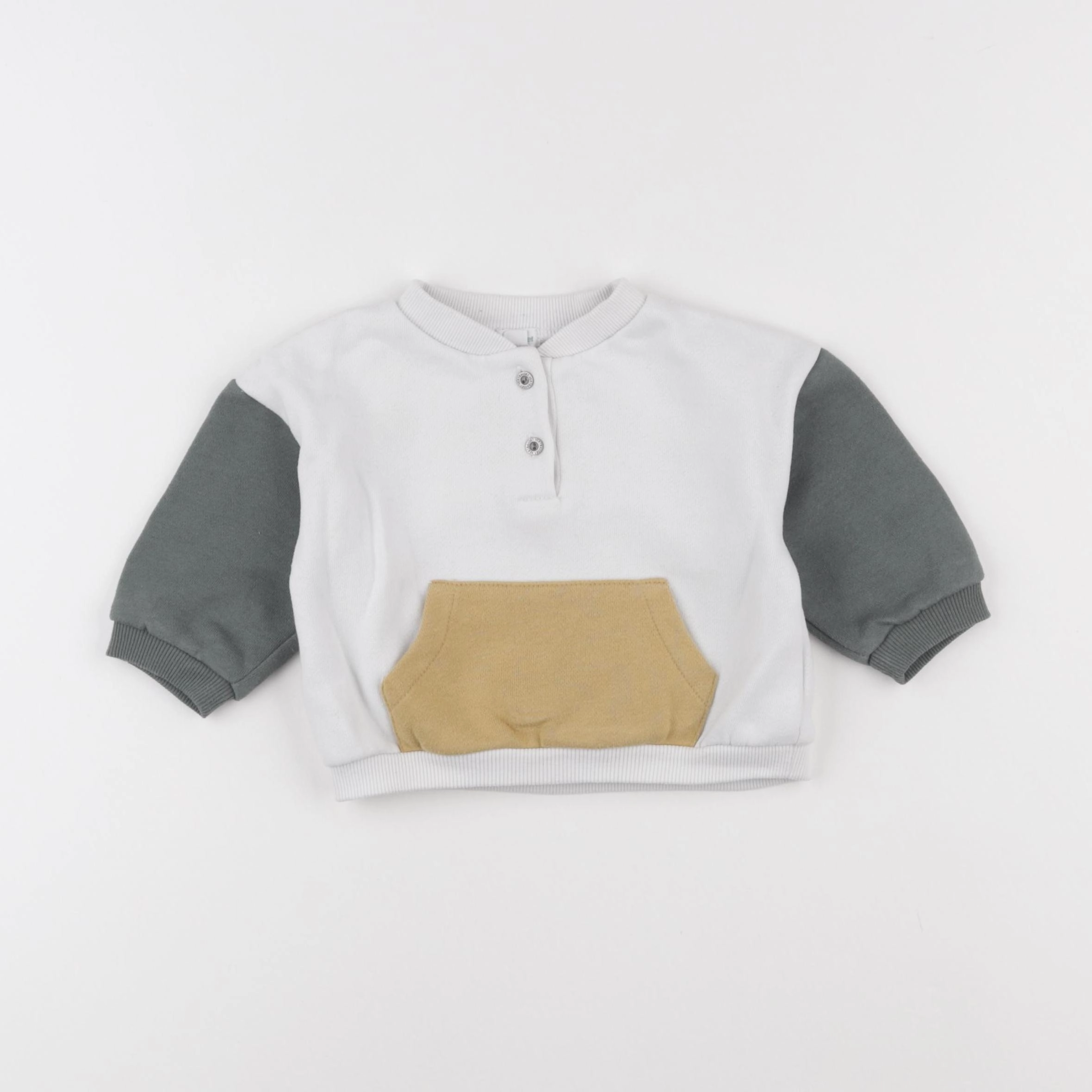 Vertbaudet - sweat bleu, vert - 12 mois