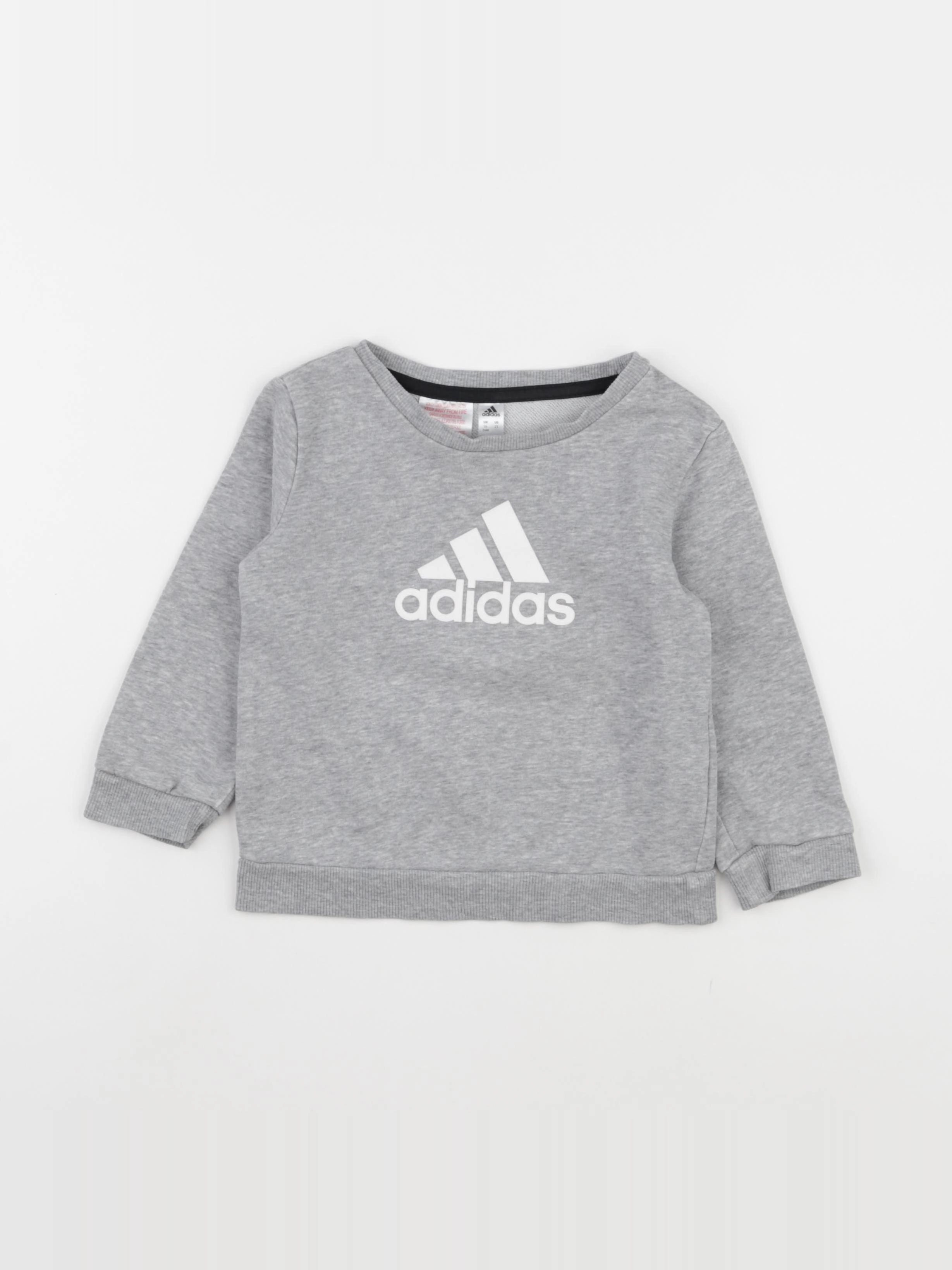 Adidas - sweat gris - 18/24 mois