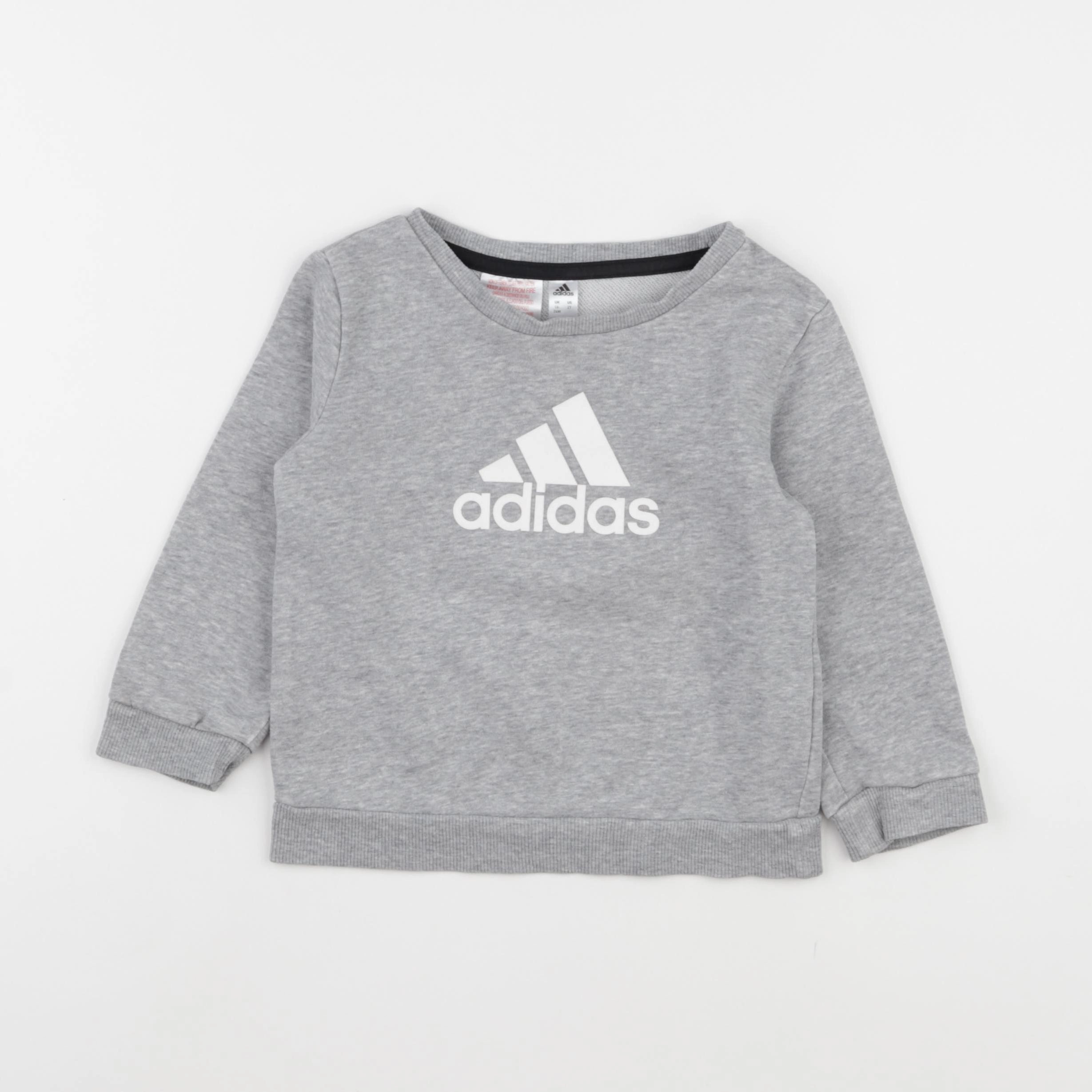 Adidas - sweat gris - 18/24 mois