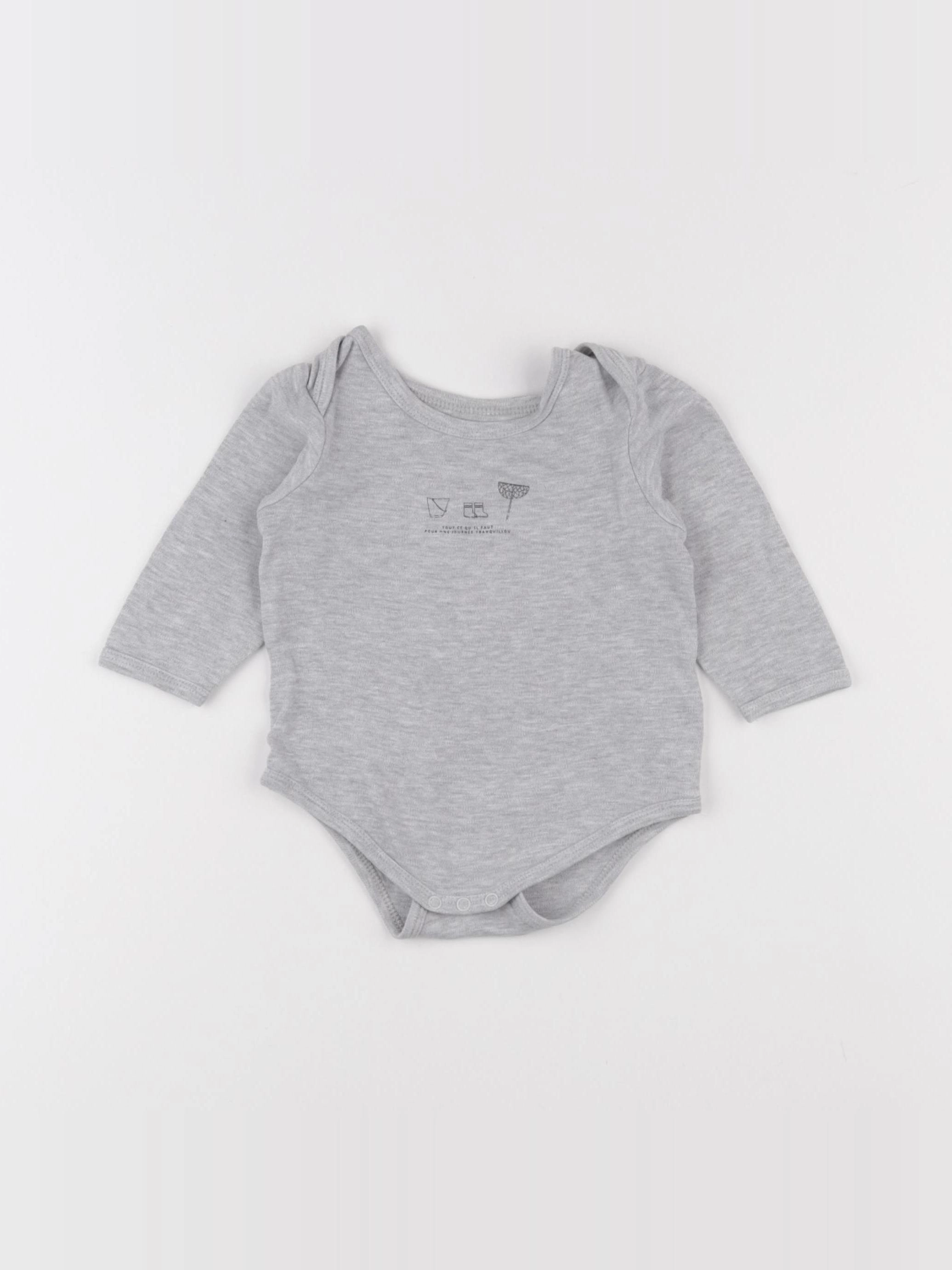 Vertbaudet - body gris - 12 mois