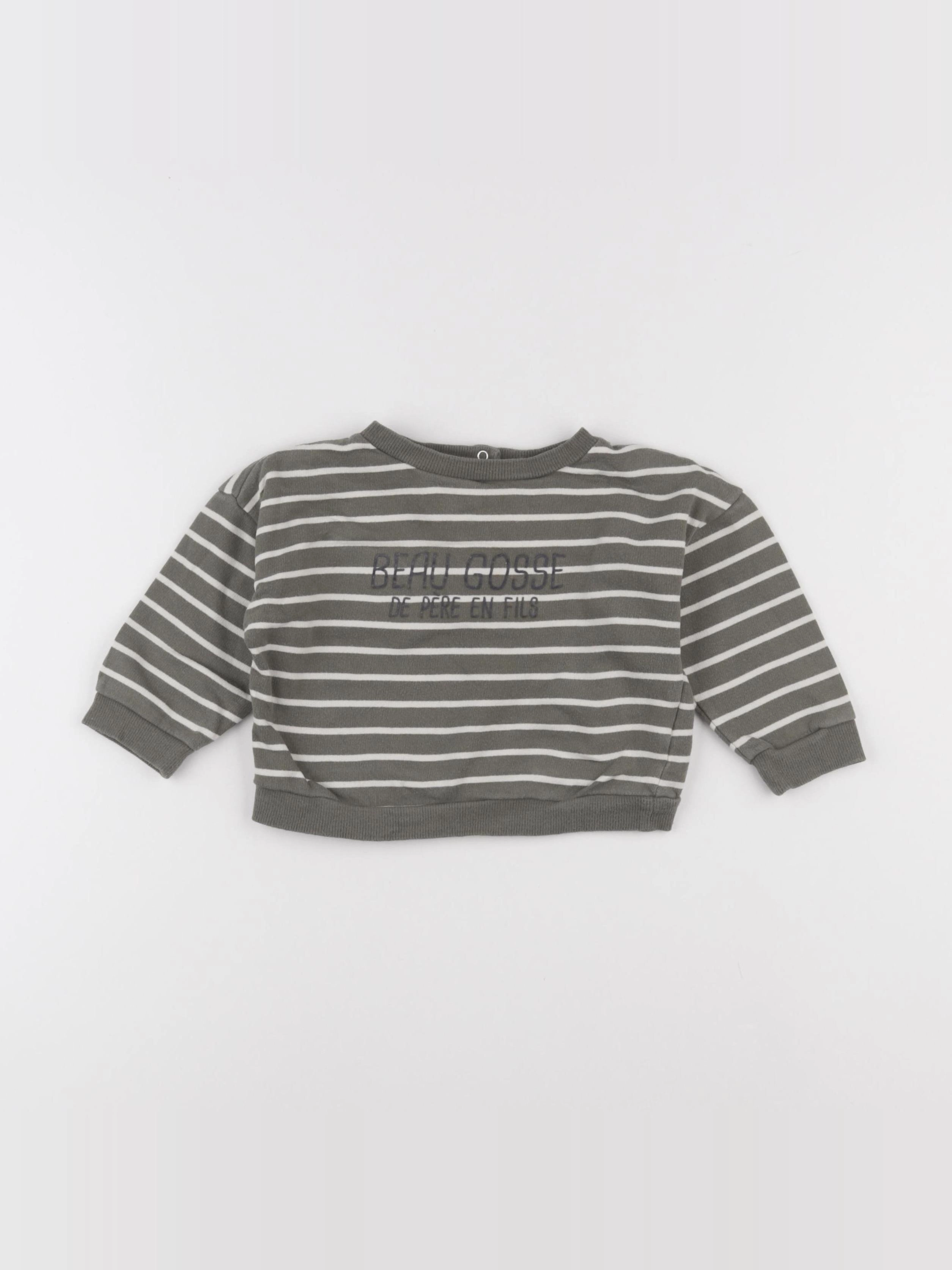 Vertbaudet - sweat vert - 18 mois