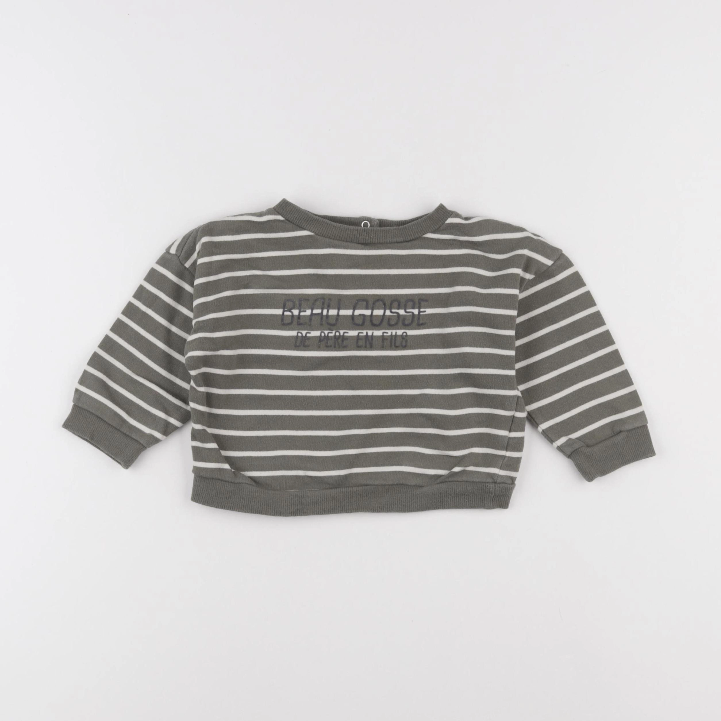 Vertbaudet - sweat vert - 18 mois
