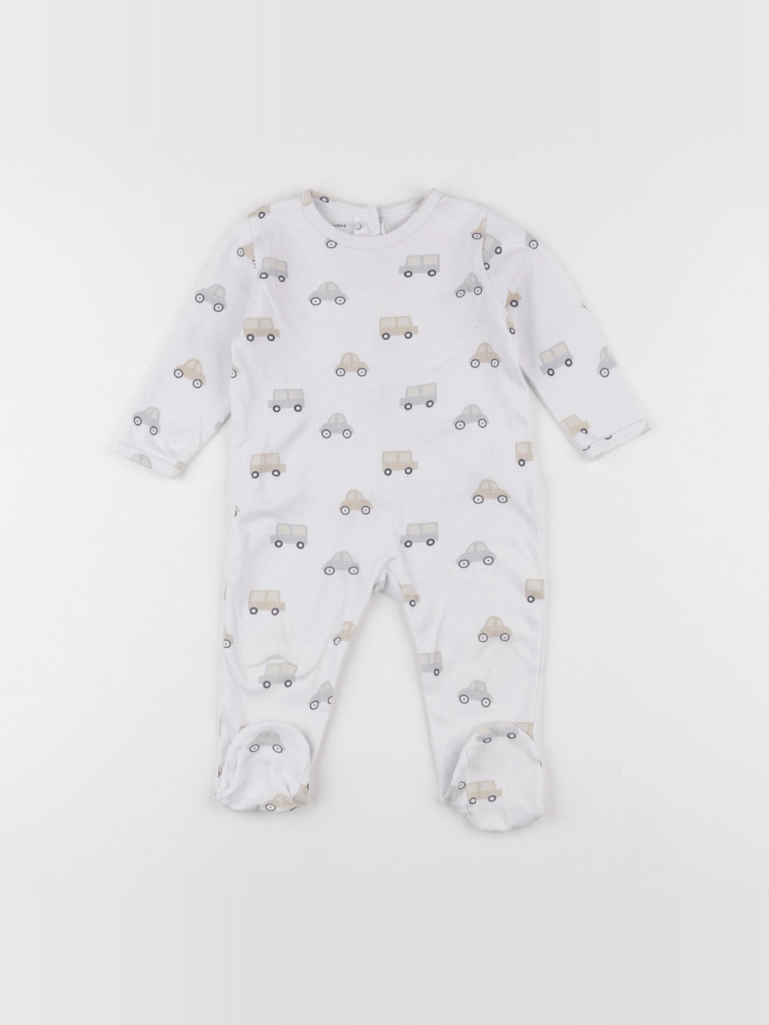 Vertbaudet - pyjama coton blanc - 9 mois