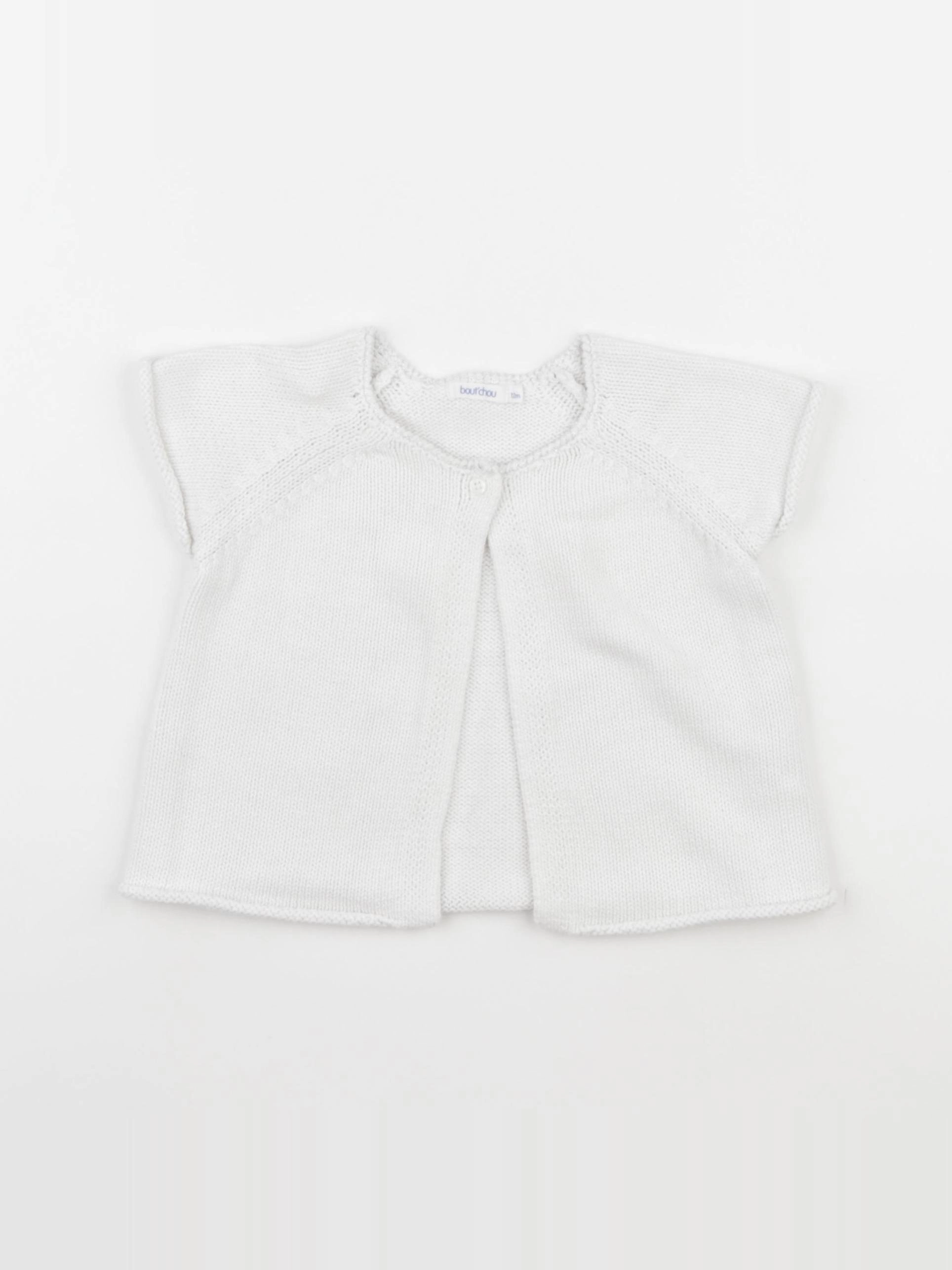 Boutchou - gilet blanc - 12 mois