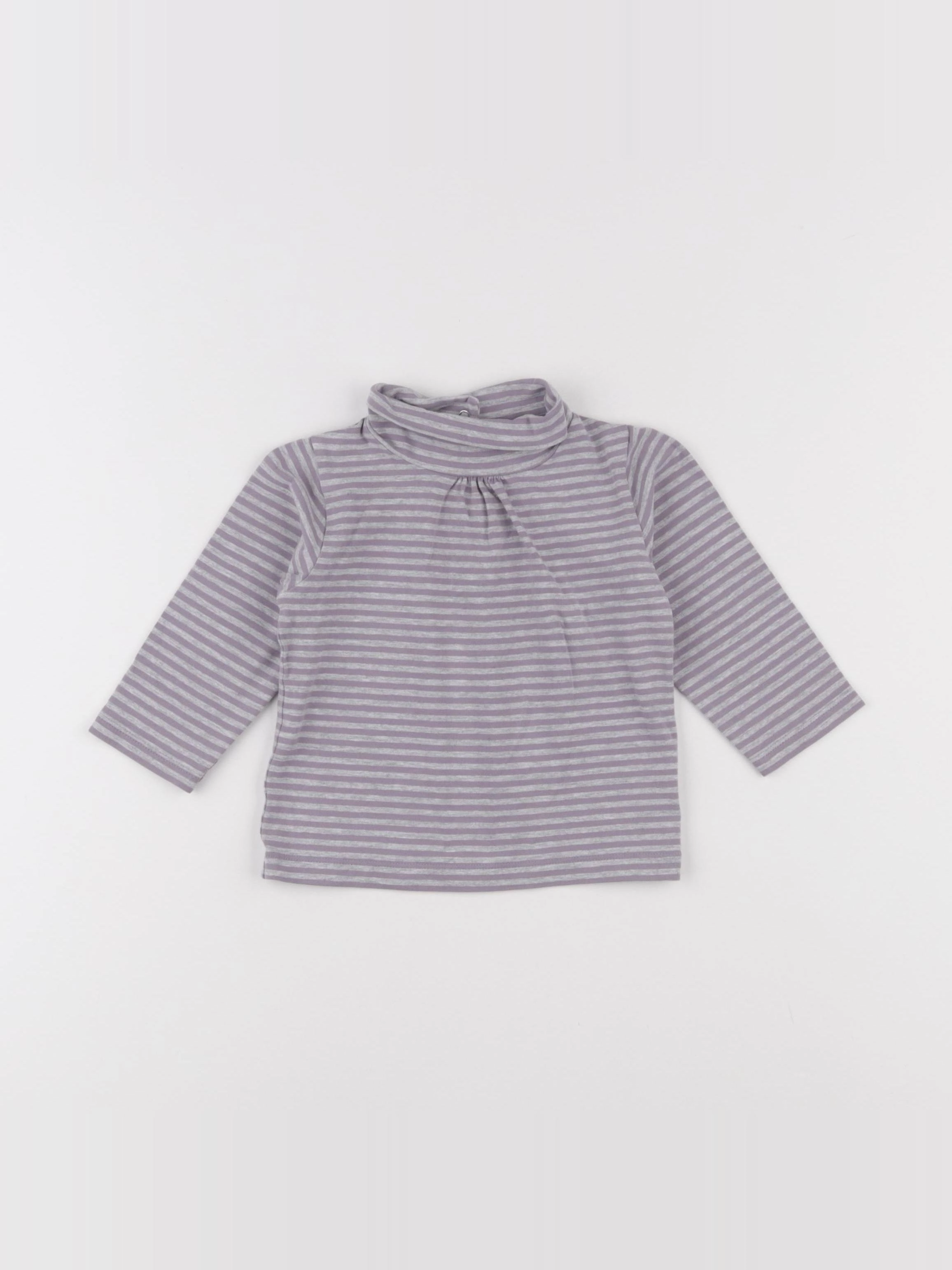 Vertbaudet - sous-pull violet - 12 mois