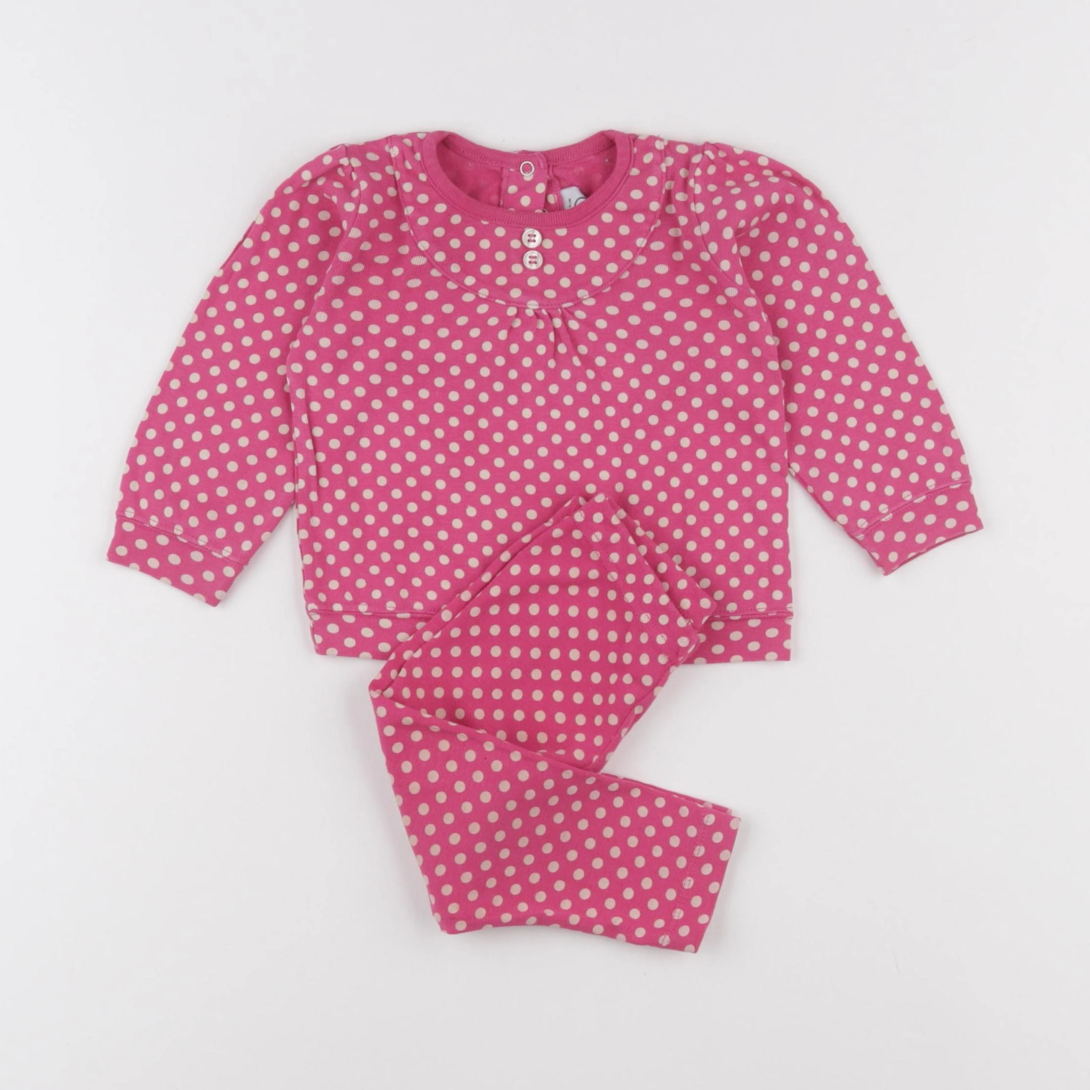 Petit Bateau - pyjama coton rose - 12 mois