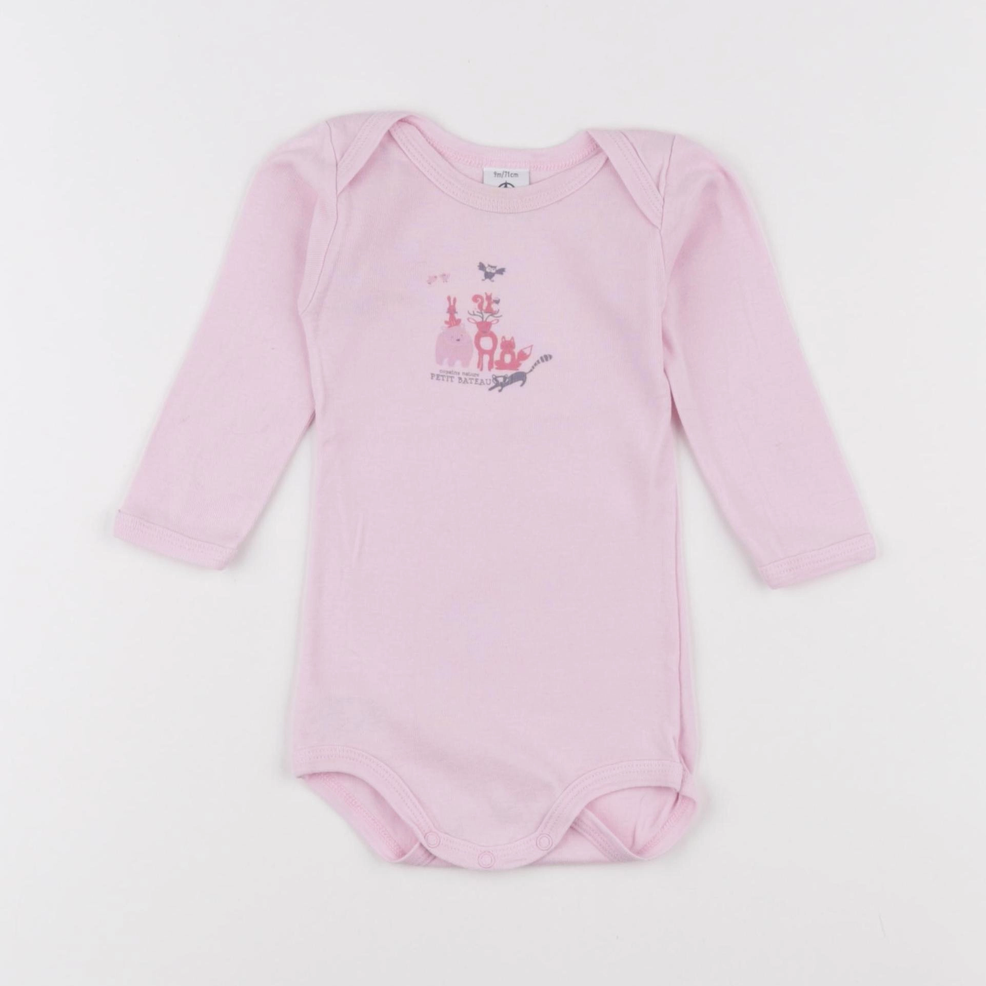 Petit Bateau - body rose - 9 mois
