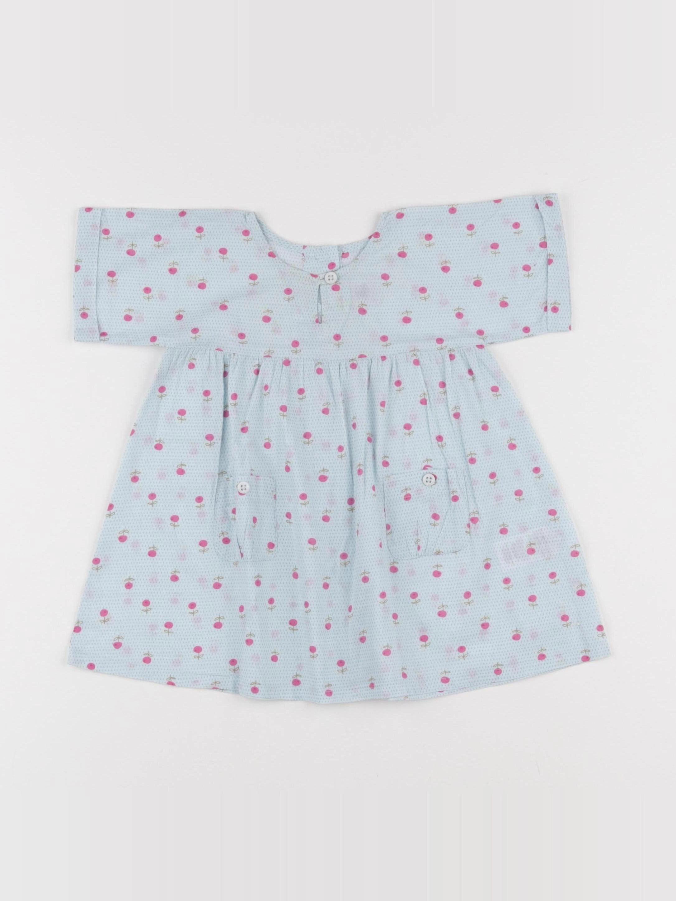 Petit Bateau - robe bleu - 6 mois