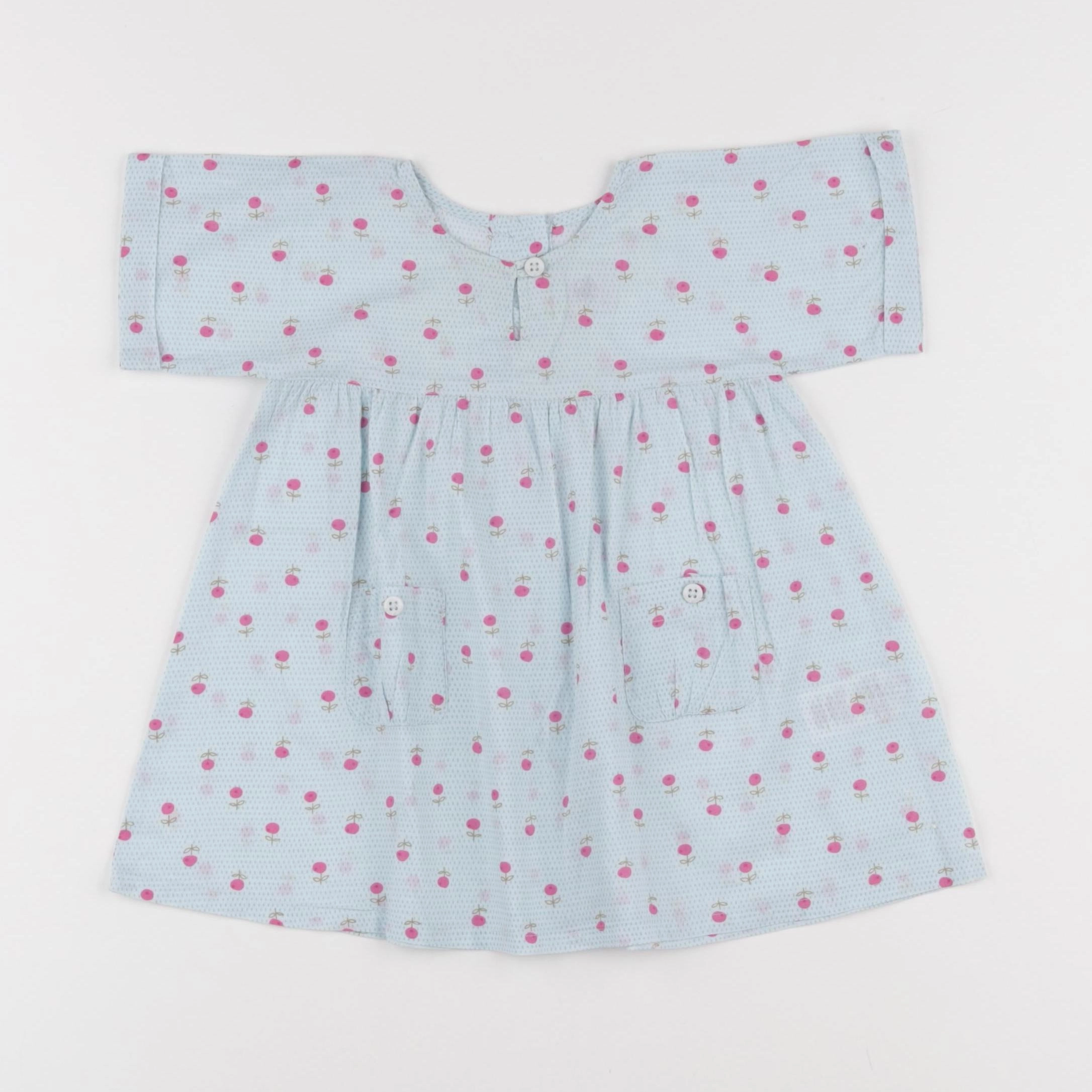 Petit Bateau - robe bleu - 6 mois