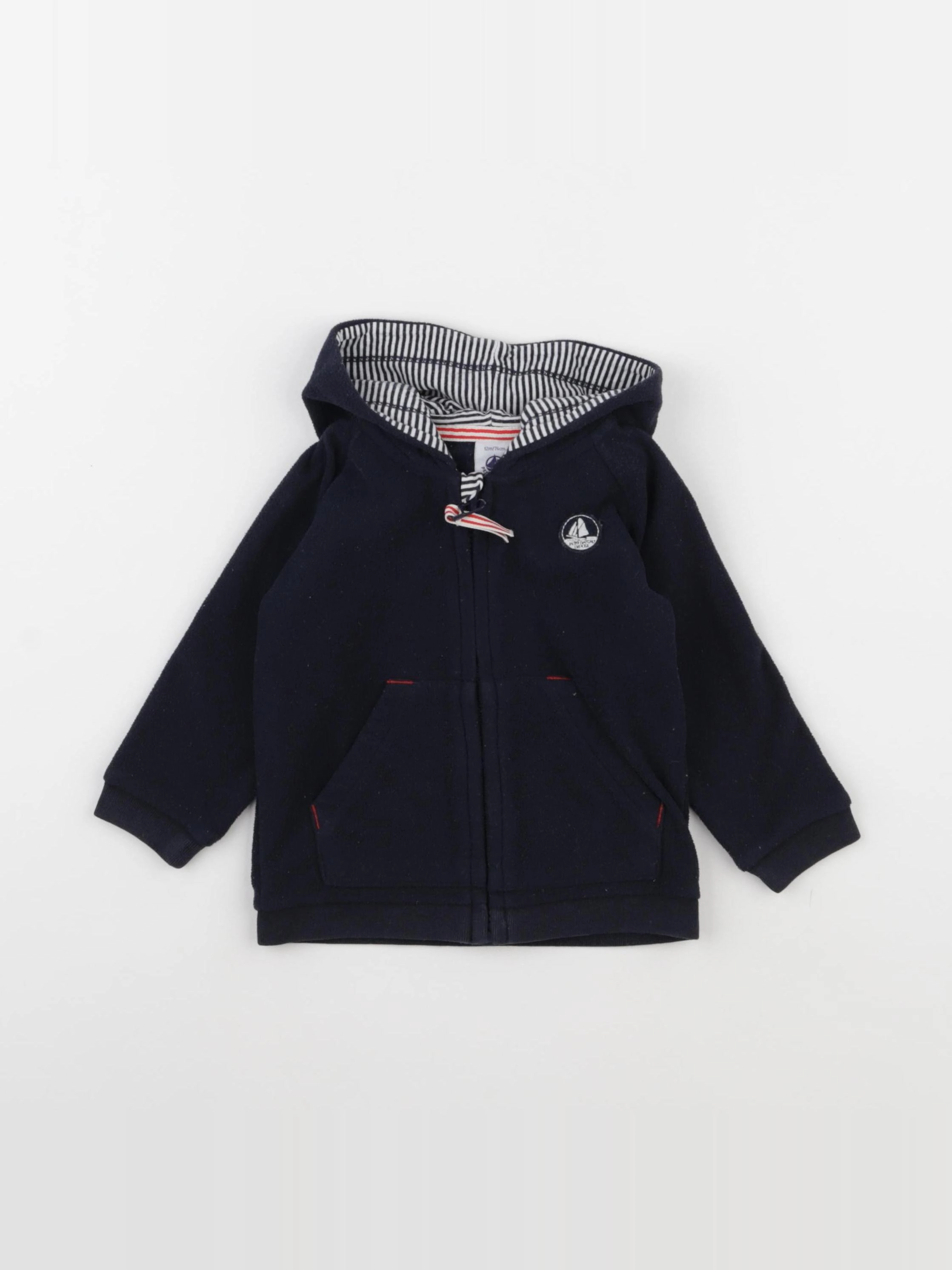 Petit Bateau - polaire bleu - 12 mois