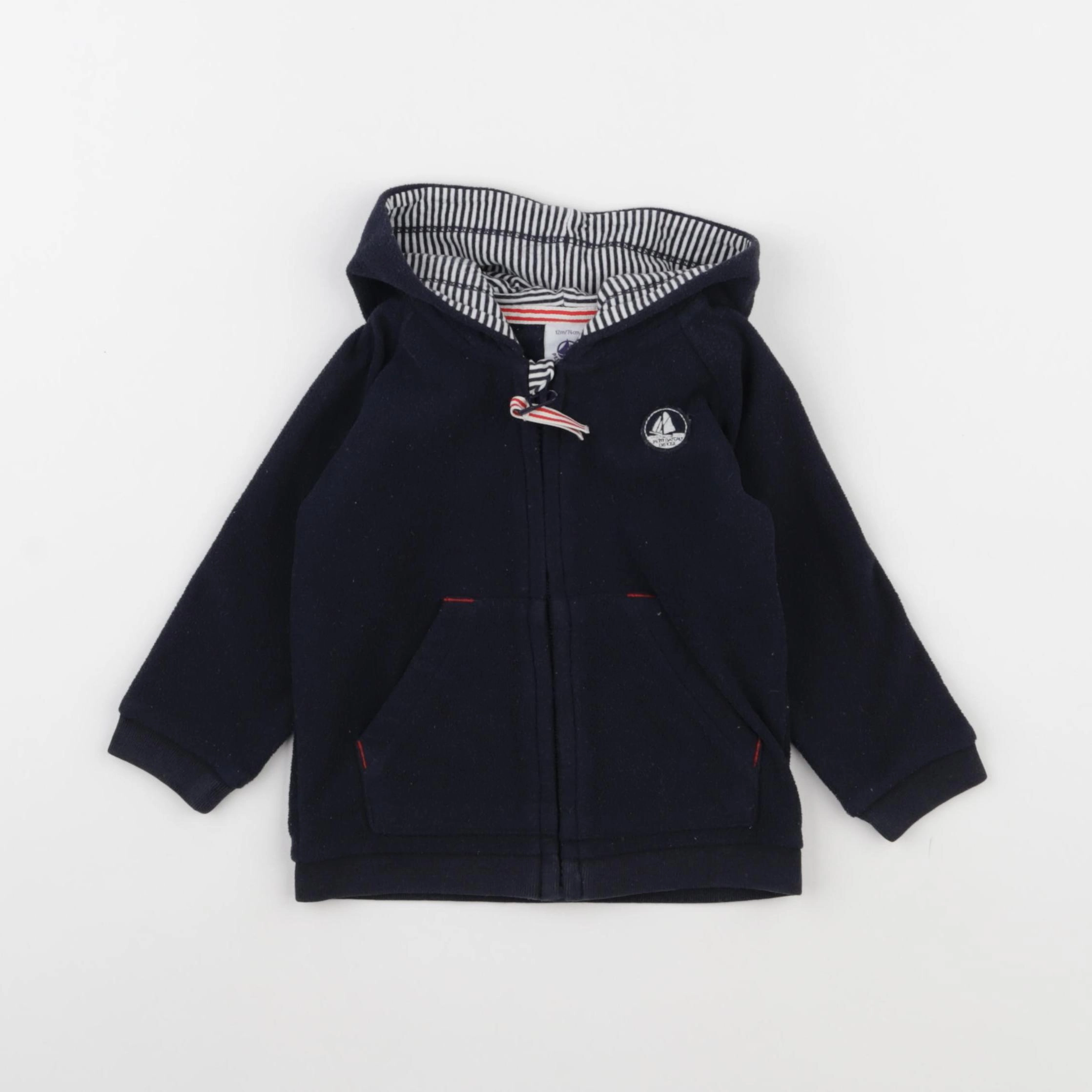 Petit Bateau - polaire bleu - 12 mois