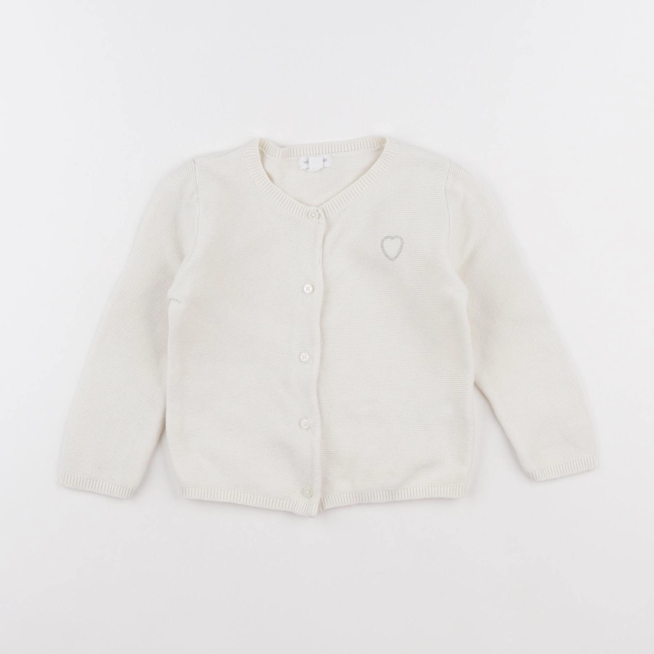 Vertbaudet - gilet blanc - 18 mois