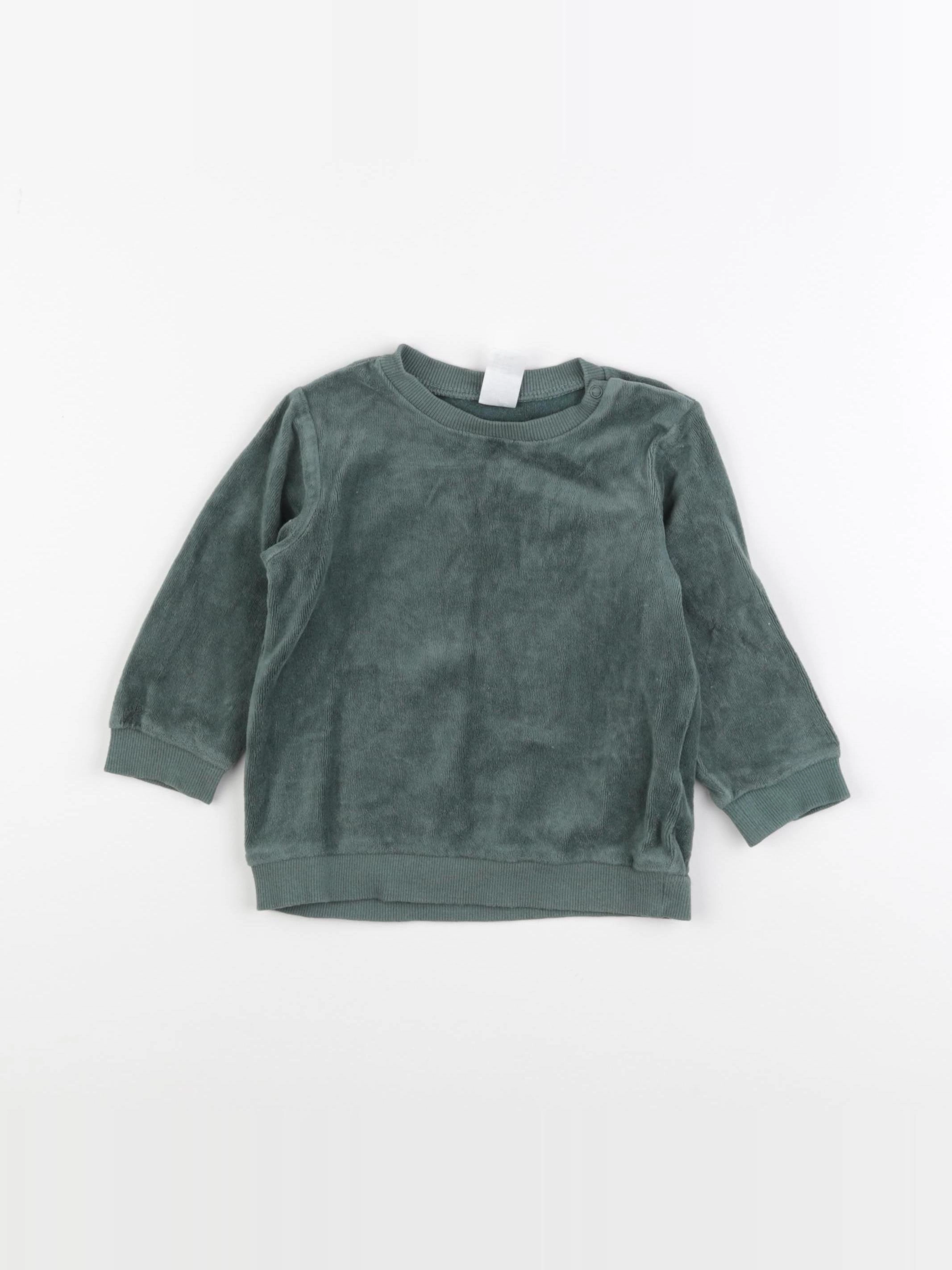 H&M - sweat vert - 9/12 mois