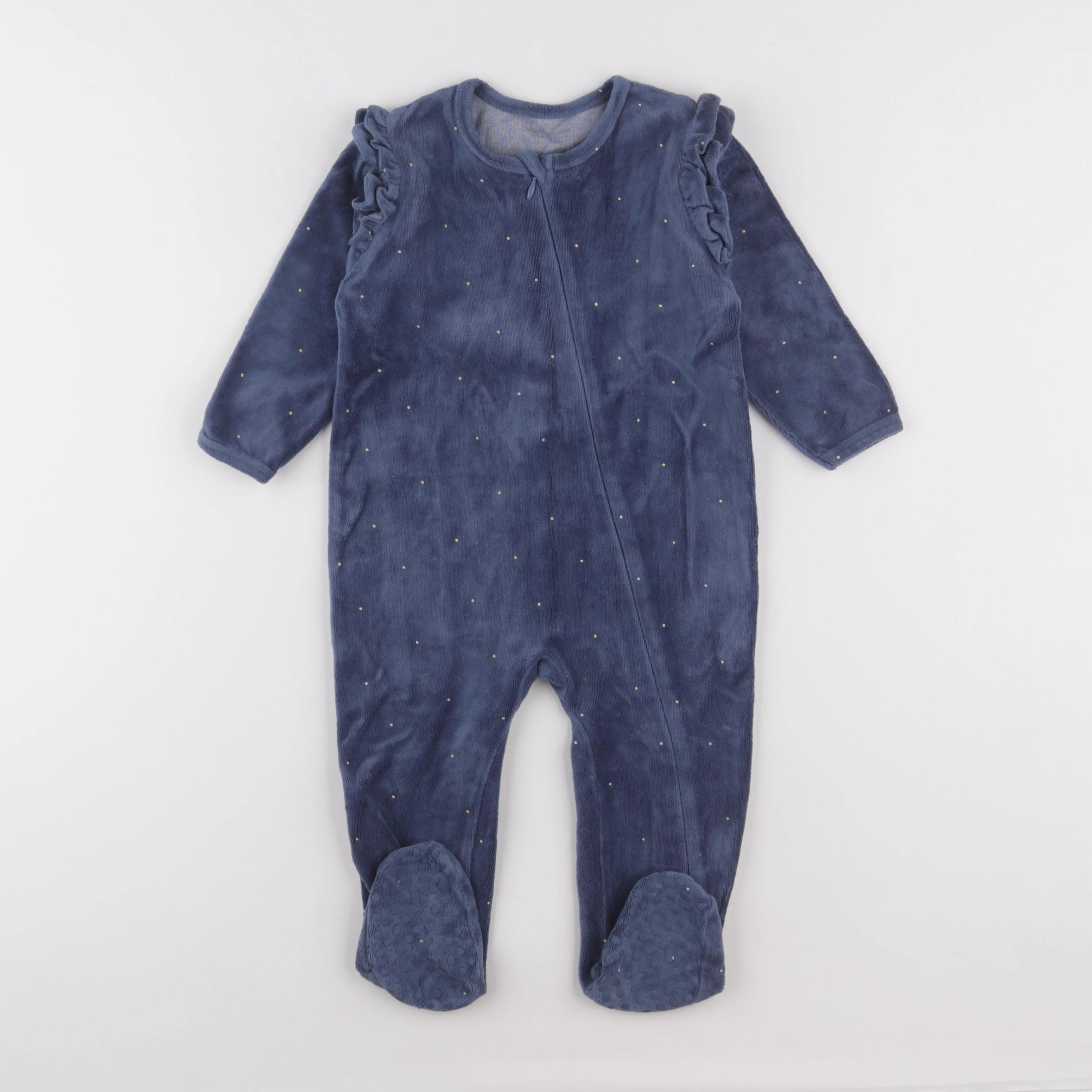 Vertbaudet - pyjama velours bleu - 18 mois