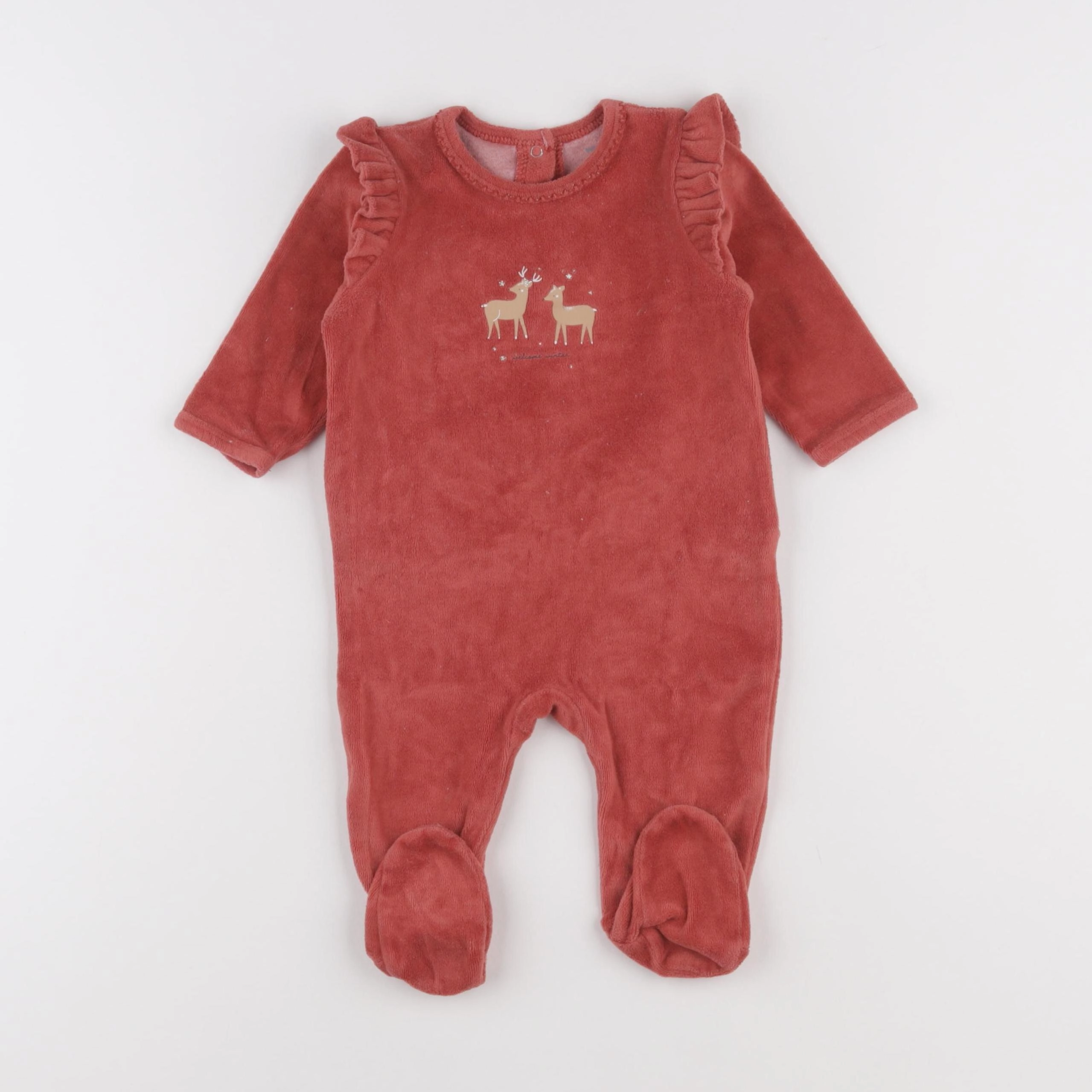 Vertbaudet - pyjama velours rose - 6 mois