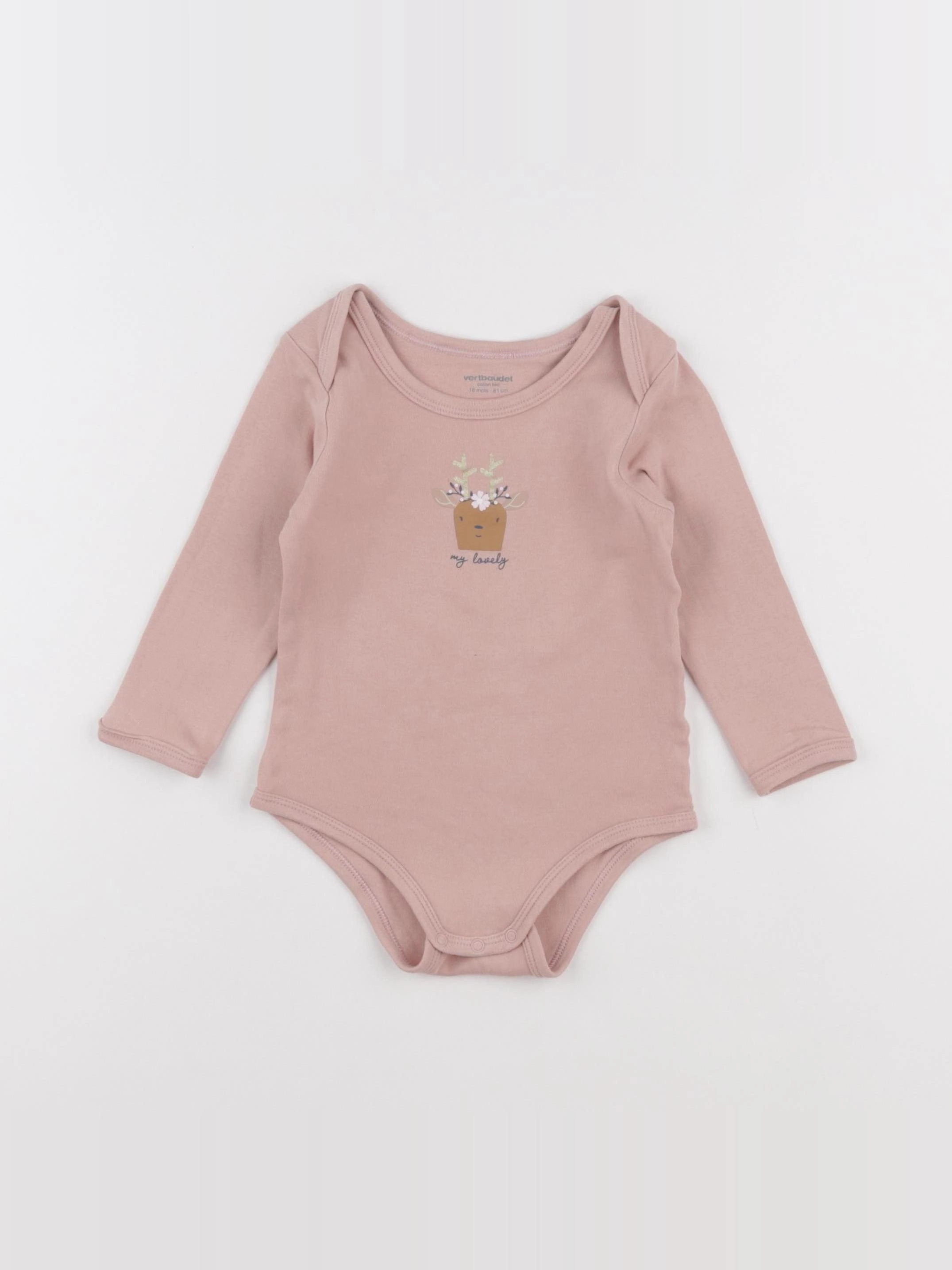 Vertbaudet - body rose - 18 mois