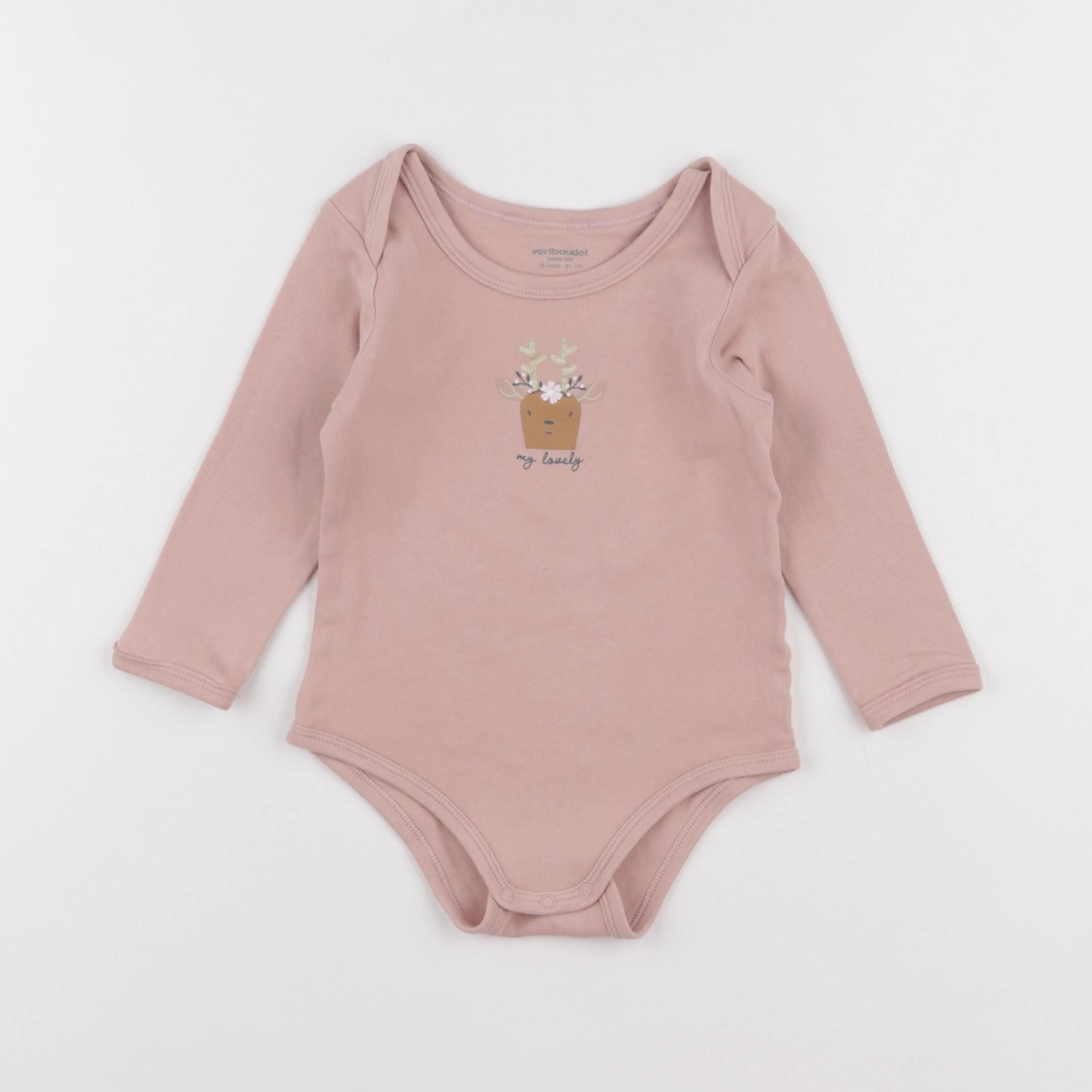 Vertbaudet - body rose - 18 mois