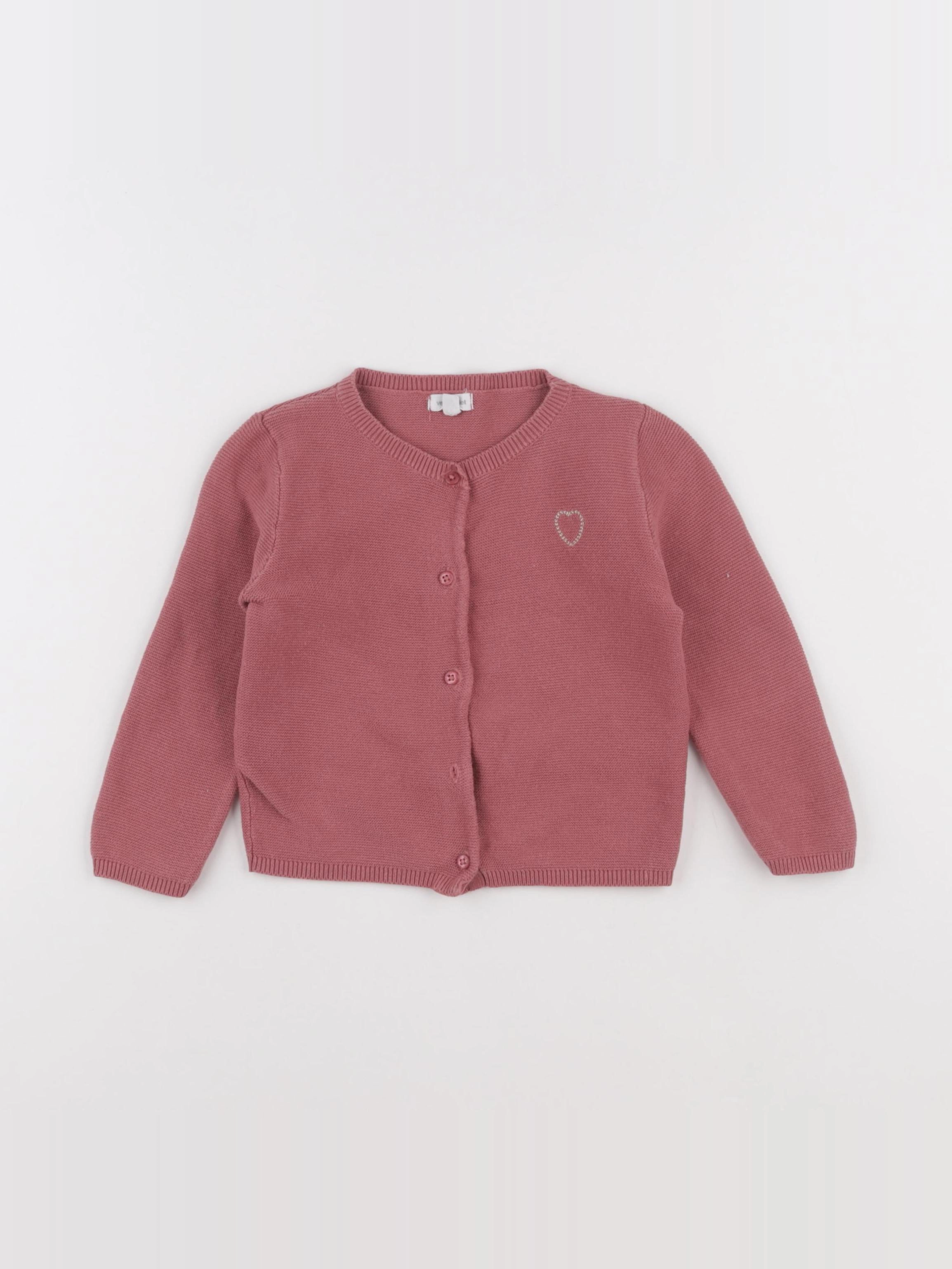 Vertbaudet - gilet rose - 18 mois