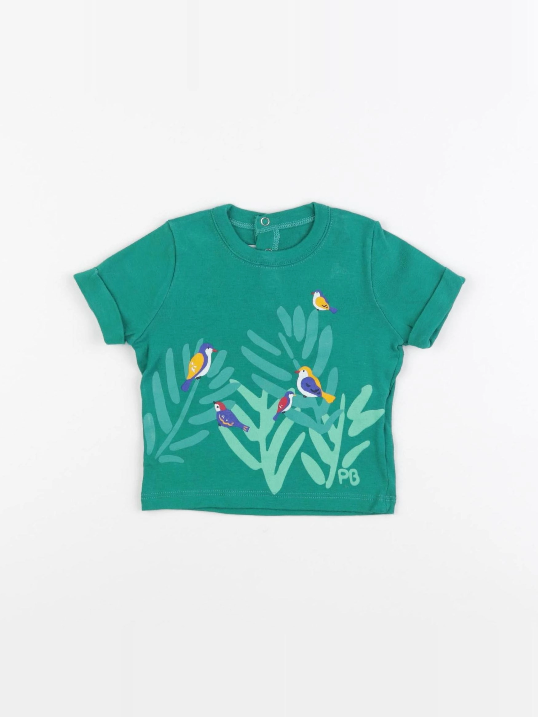 Petit Bateau - tee-shirt vert - 6 mois