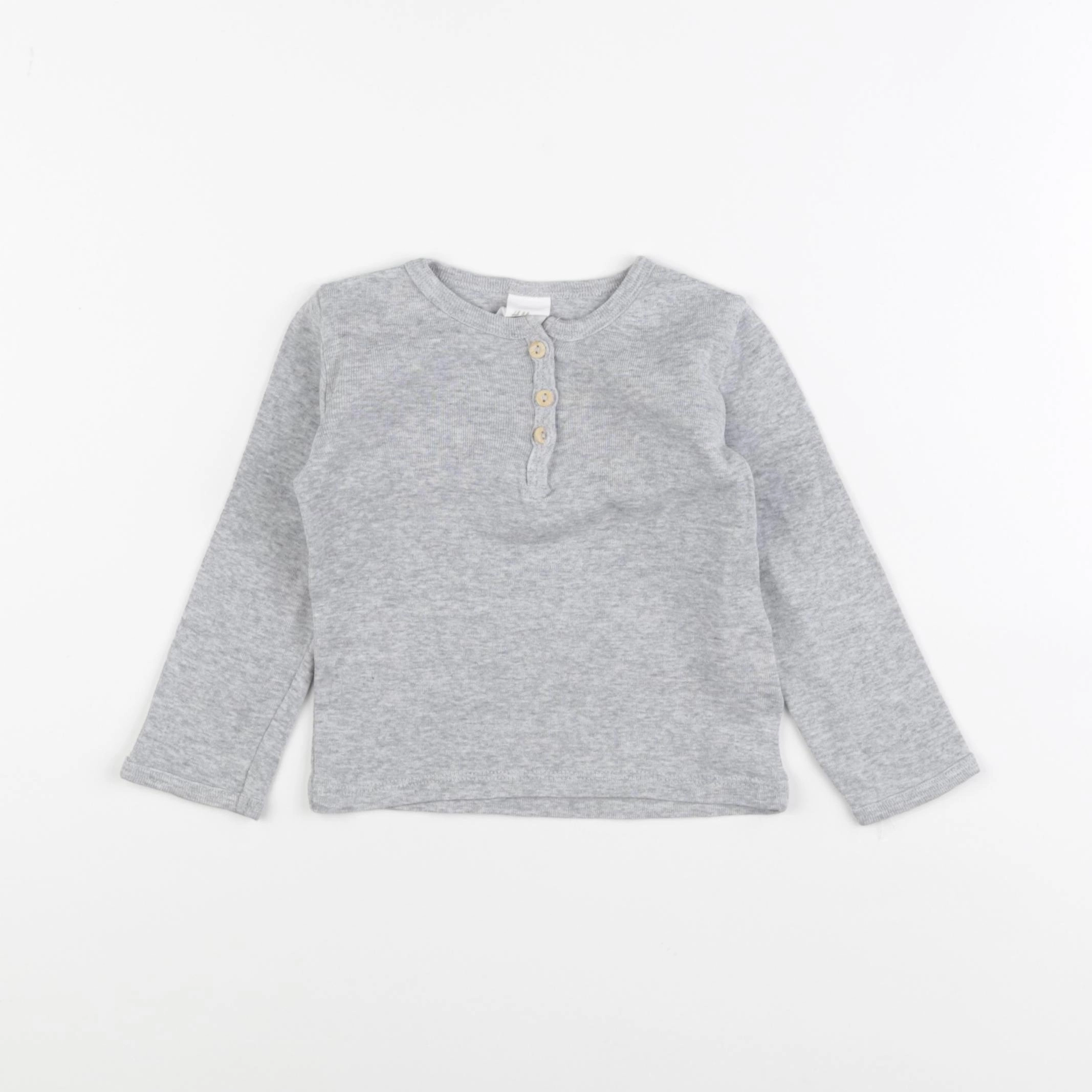 H&M - tee-shirt gris - 9/12 mois