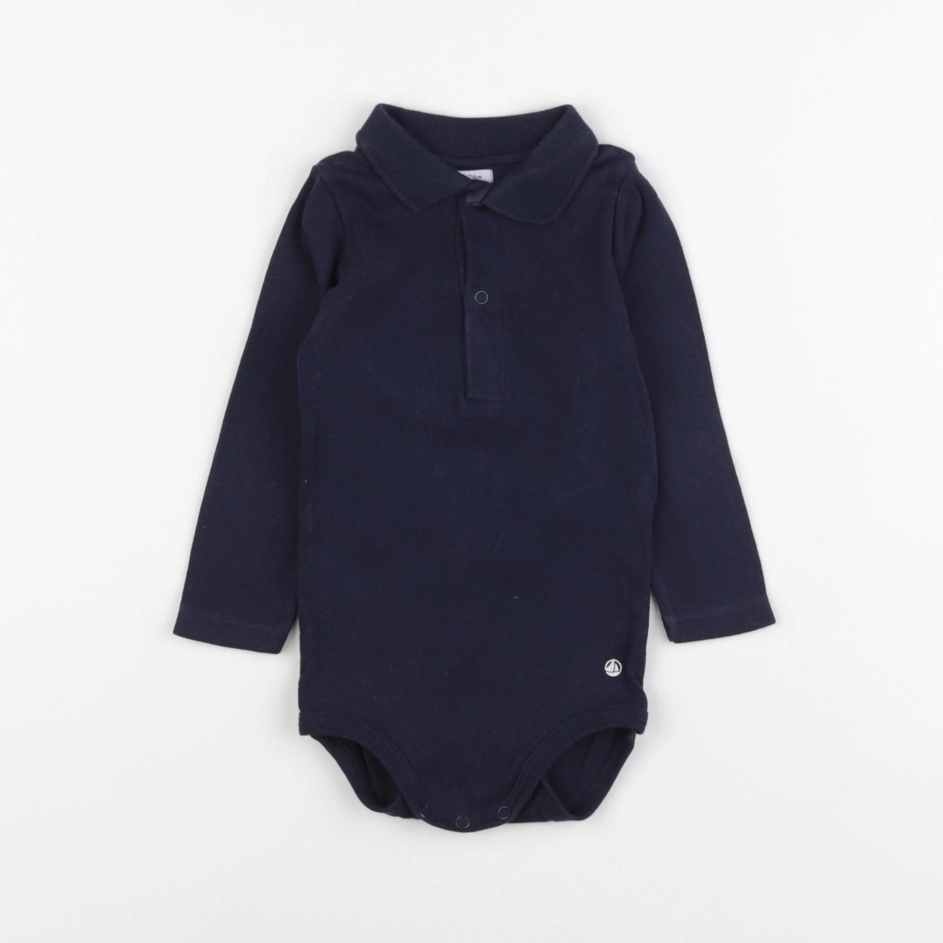 Petit Bateau - body à col bleu - 12 mois