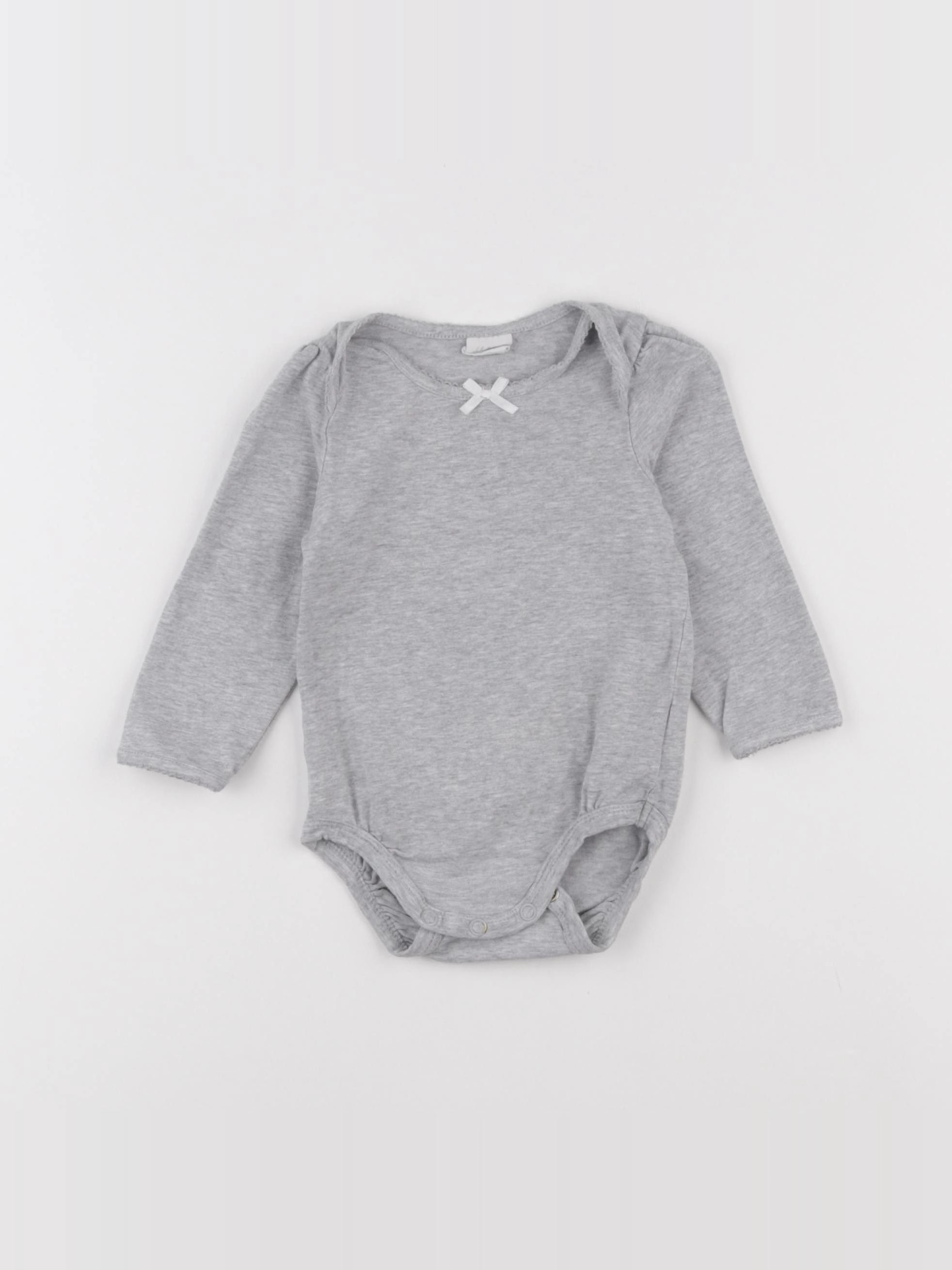 H&M - body gris - 4/6 mois