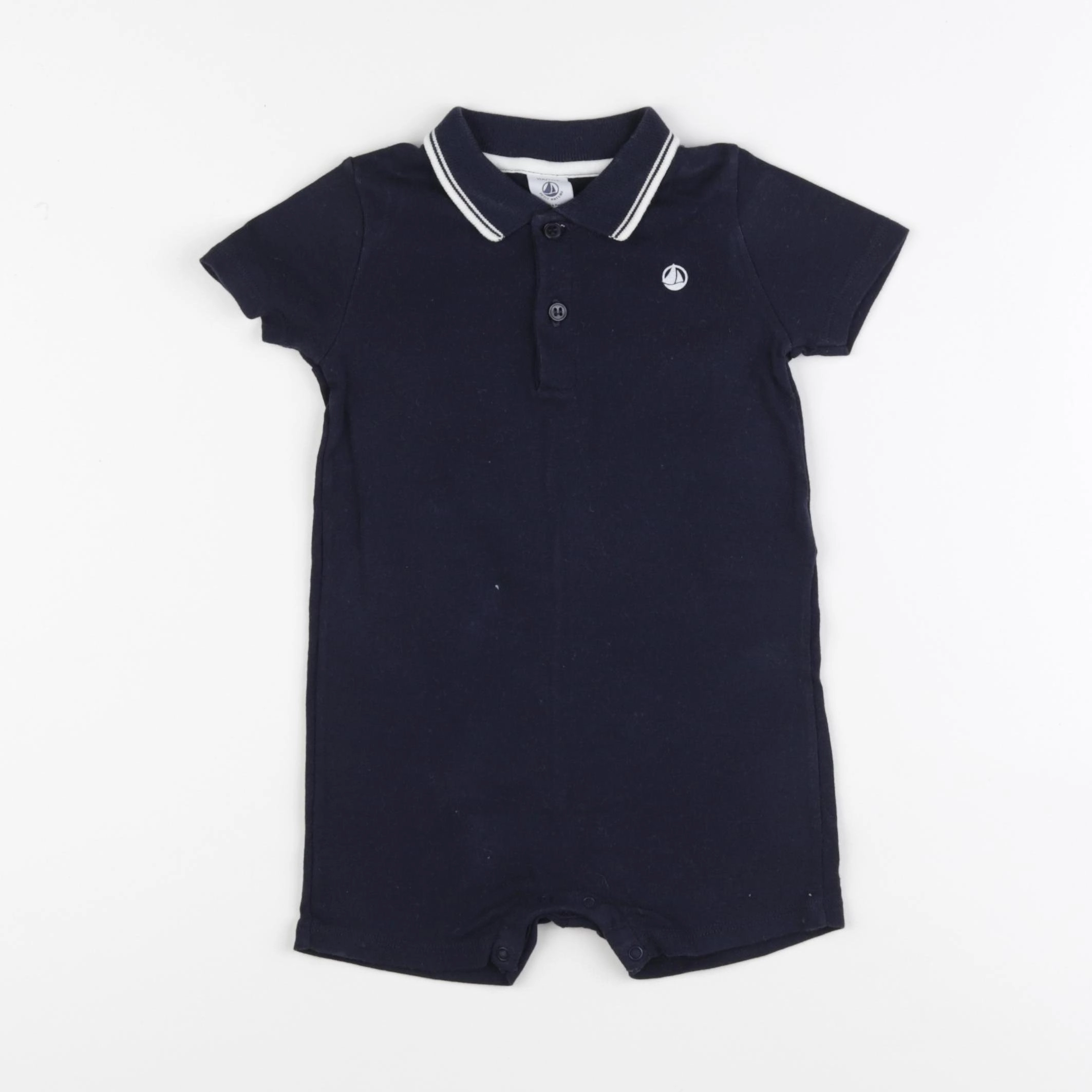 Petit Bateau - pyjama coton bleu - 12 mois
