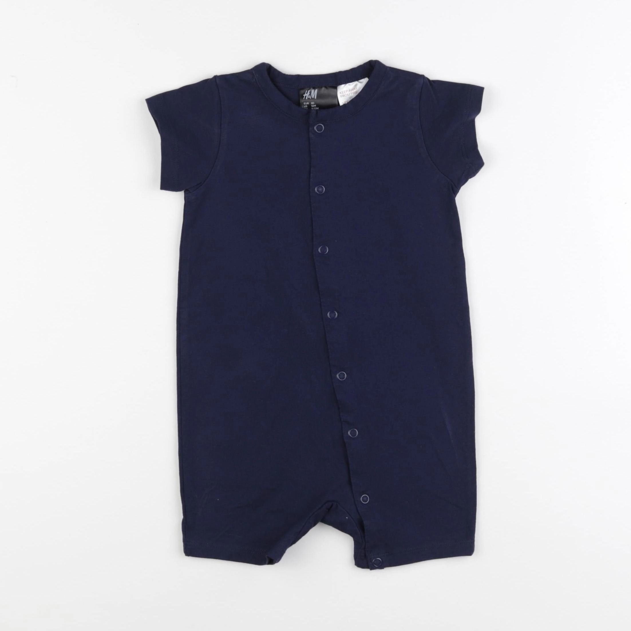H&M - pyjama coton bleu - 9/12 mois