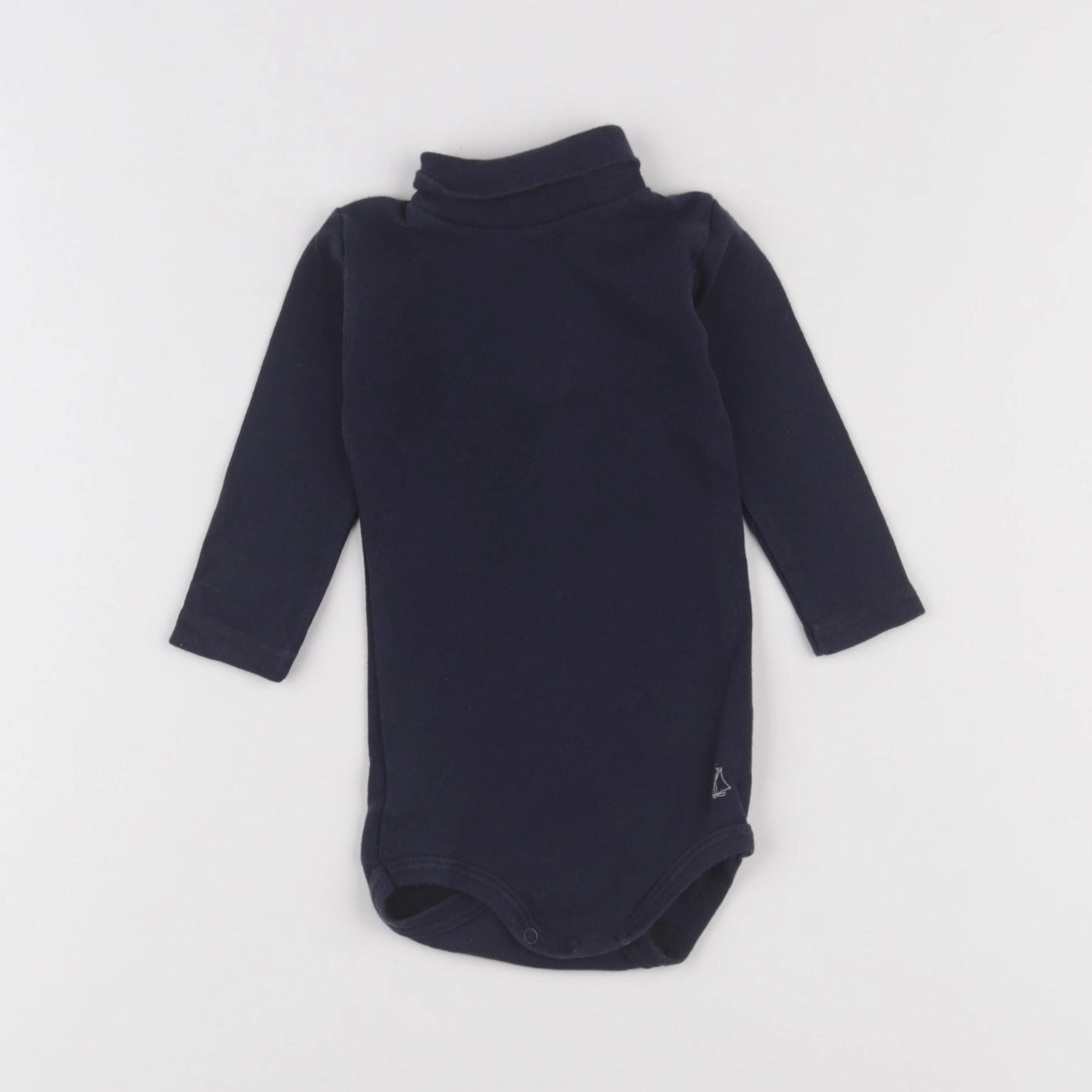 Petit Bateau - body à col bleu - 6 mois