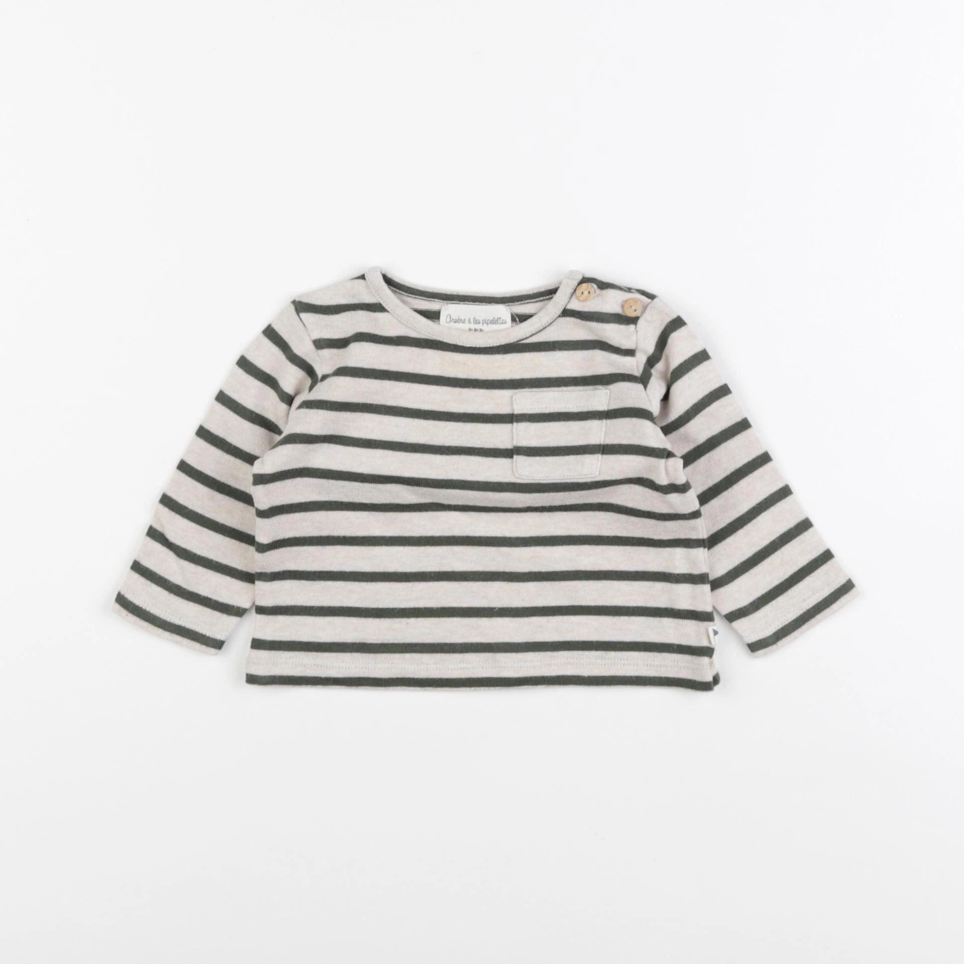 Arsène et les pipelettes - tee-shirt gris - 6 mois