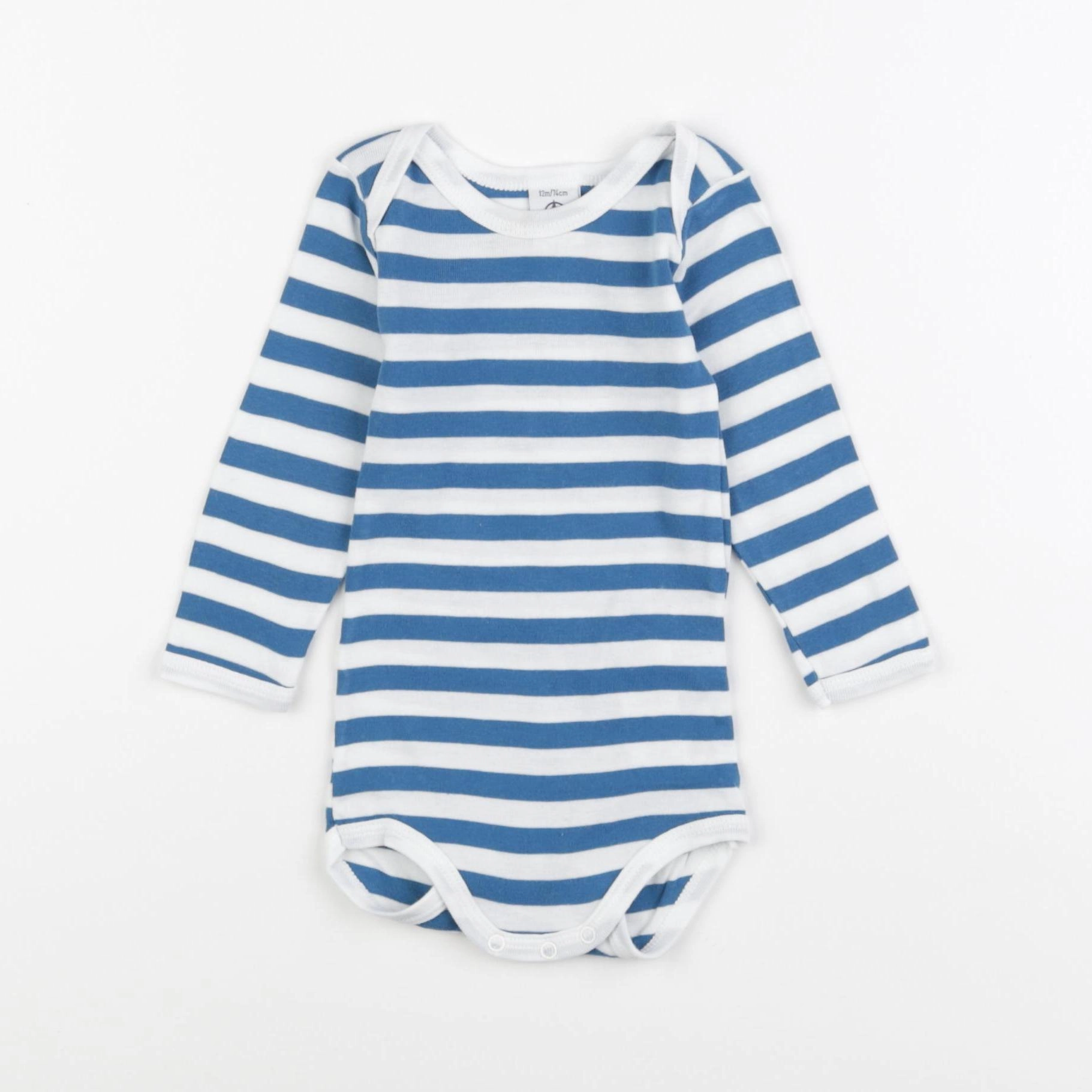 Petit Bateau - body bleu - 12 mois