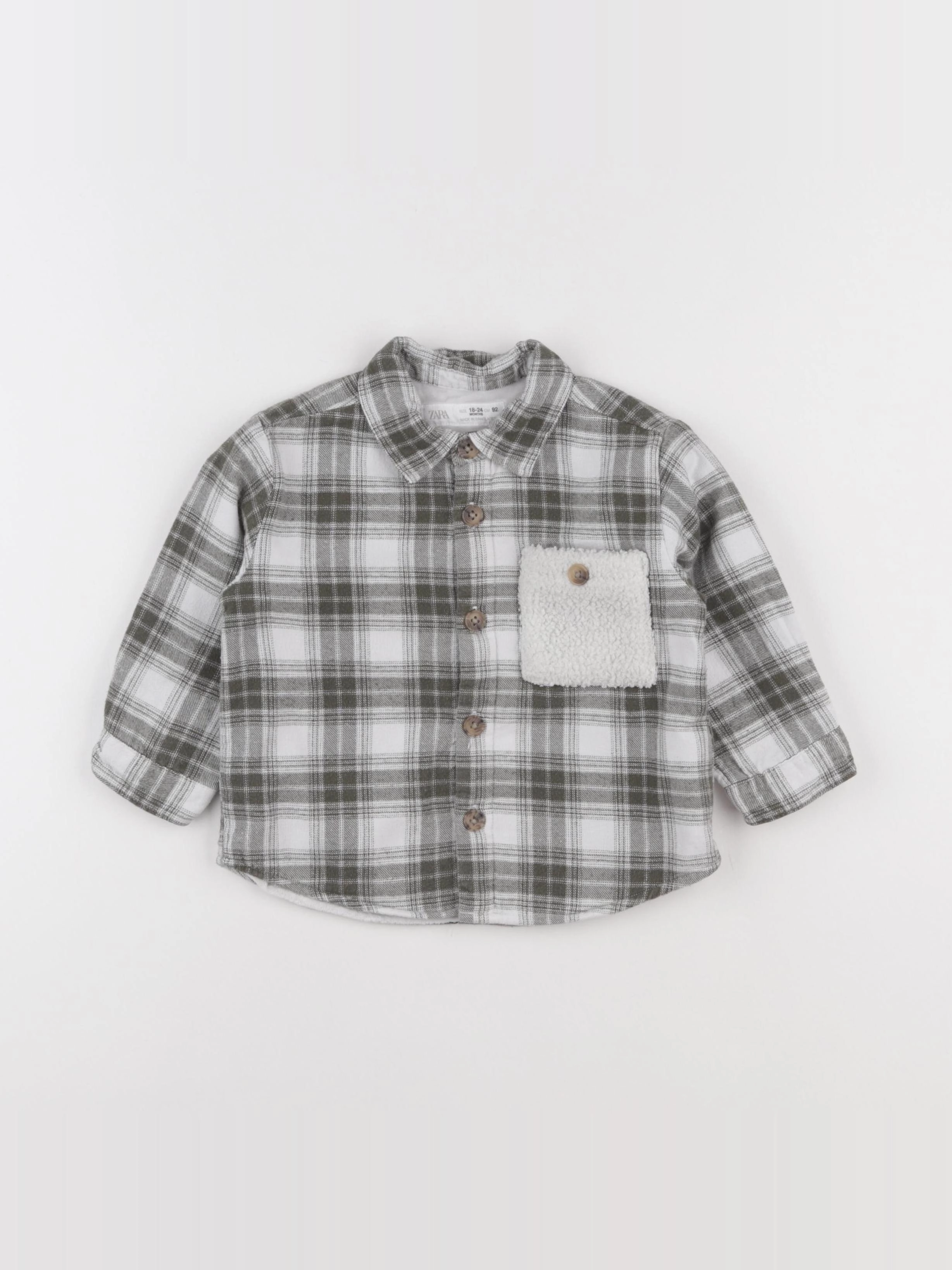 Zara - chemise vert - 18/24 mois