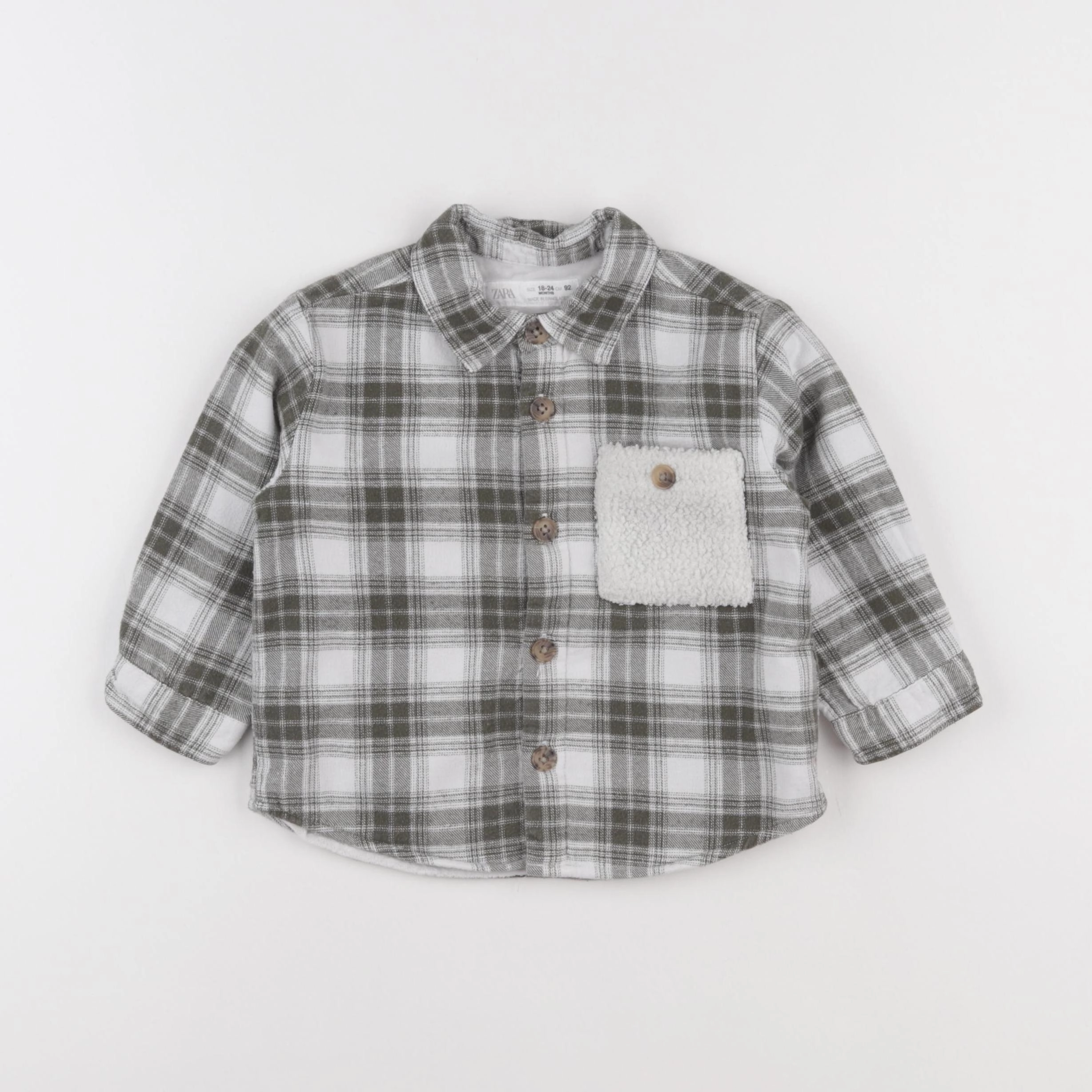 Zara - chemise vert - 18/24 mois