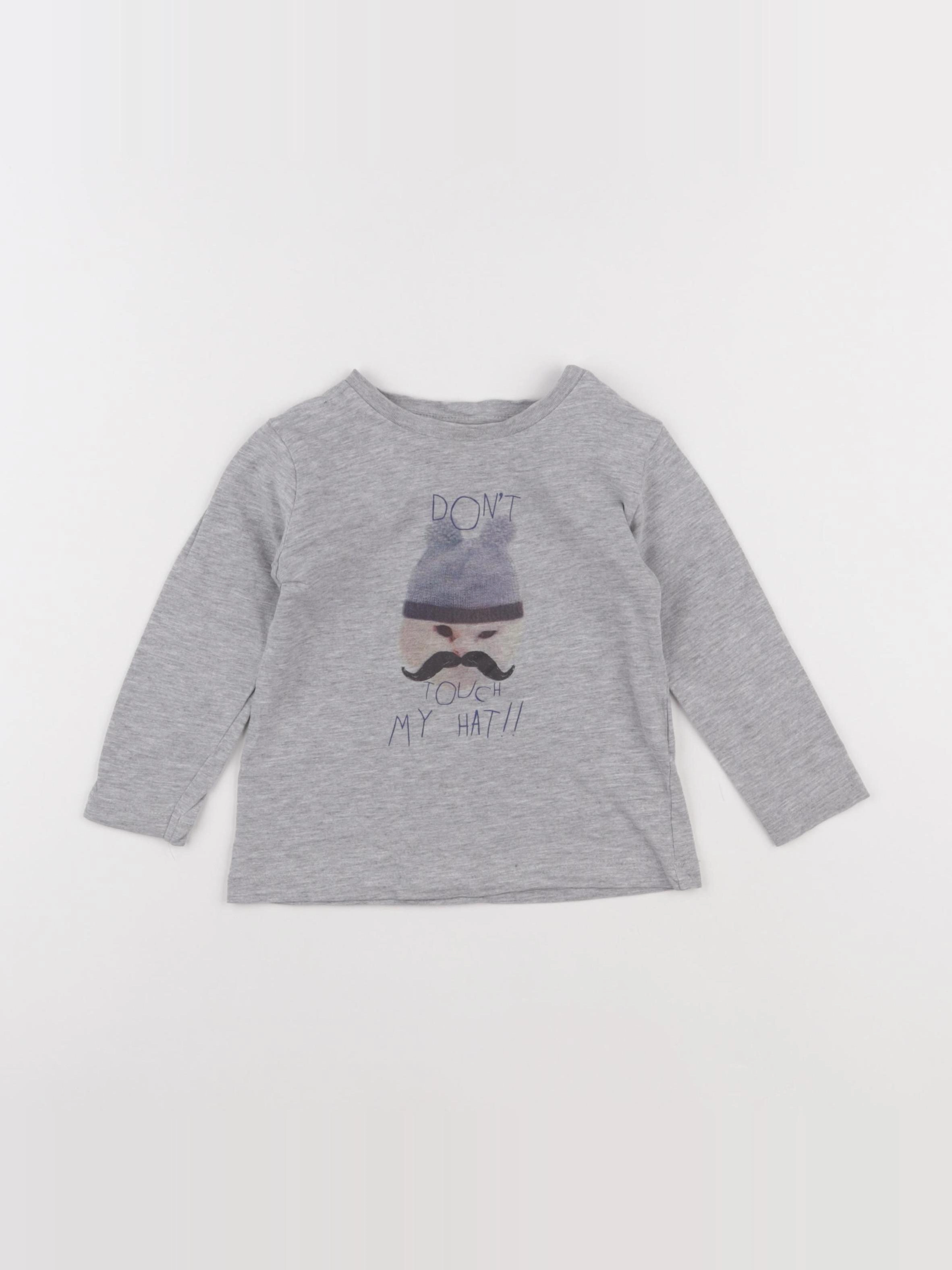 Zara - tee-shirt gris - 12/18 mois