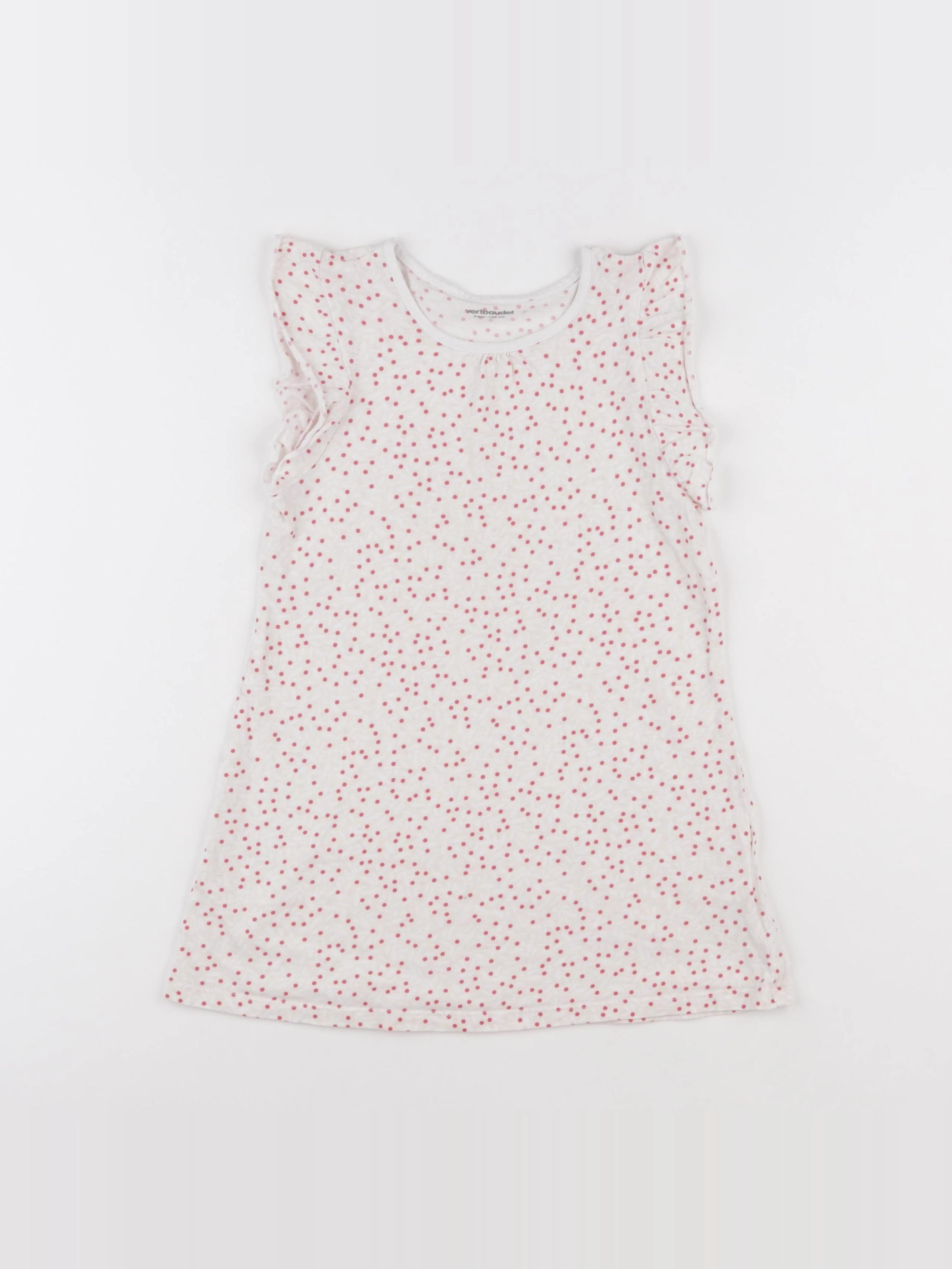 Vertbaudet - robe de chambre blanc, rose - 5 ans