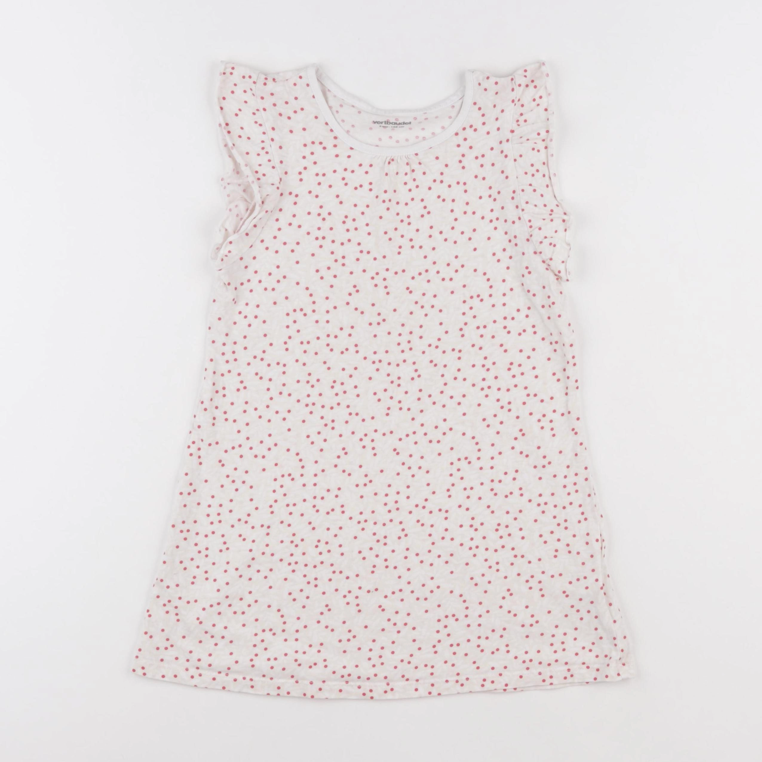 Vertbaudet - robe de chambre blanc, rose - 5 ans