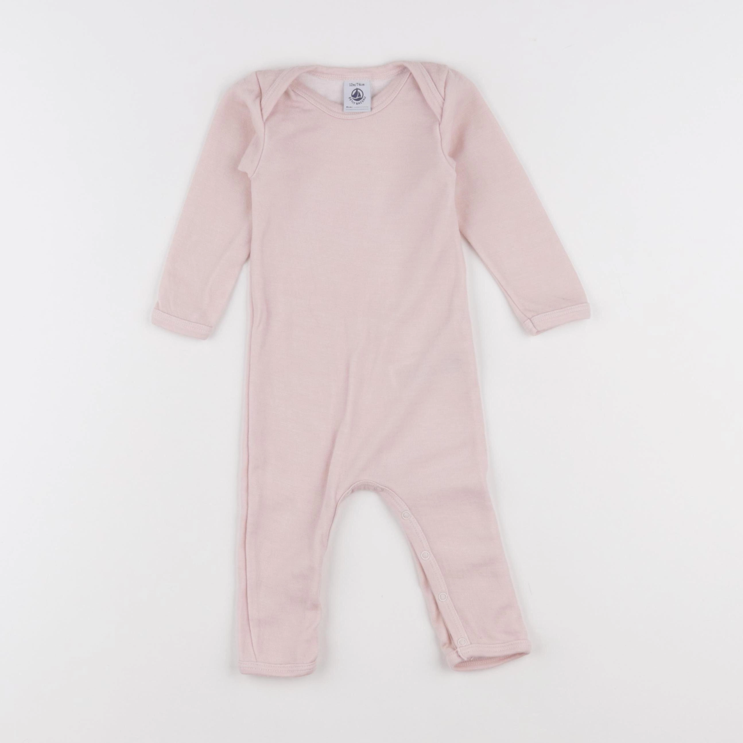 Petit Bateau - pyjama coton rose - 12 mois