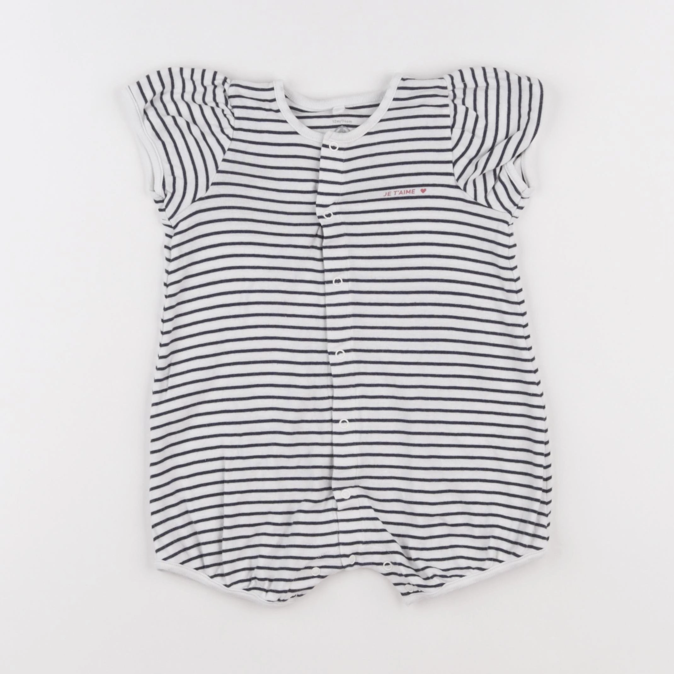 Petit Bateau - pyjama coton bleu - 12 mois