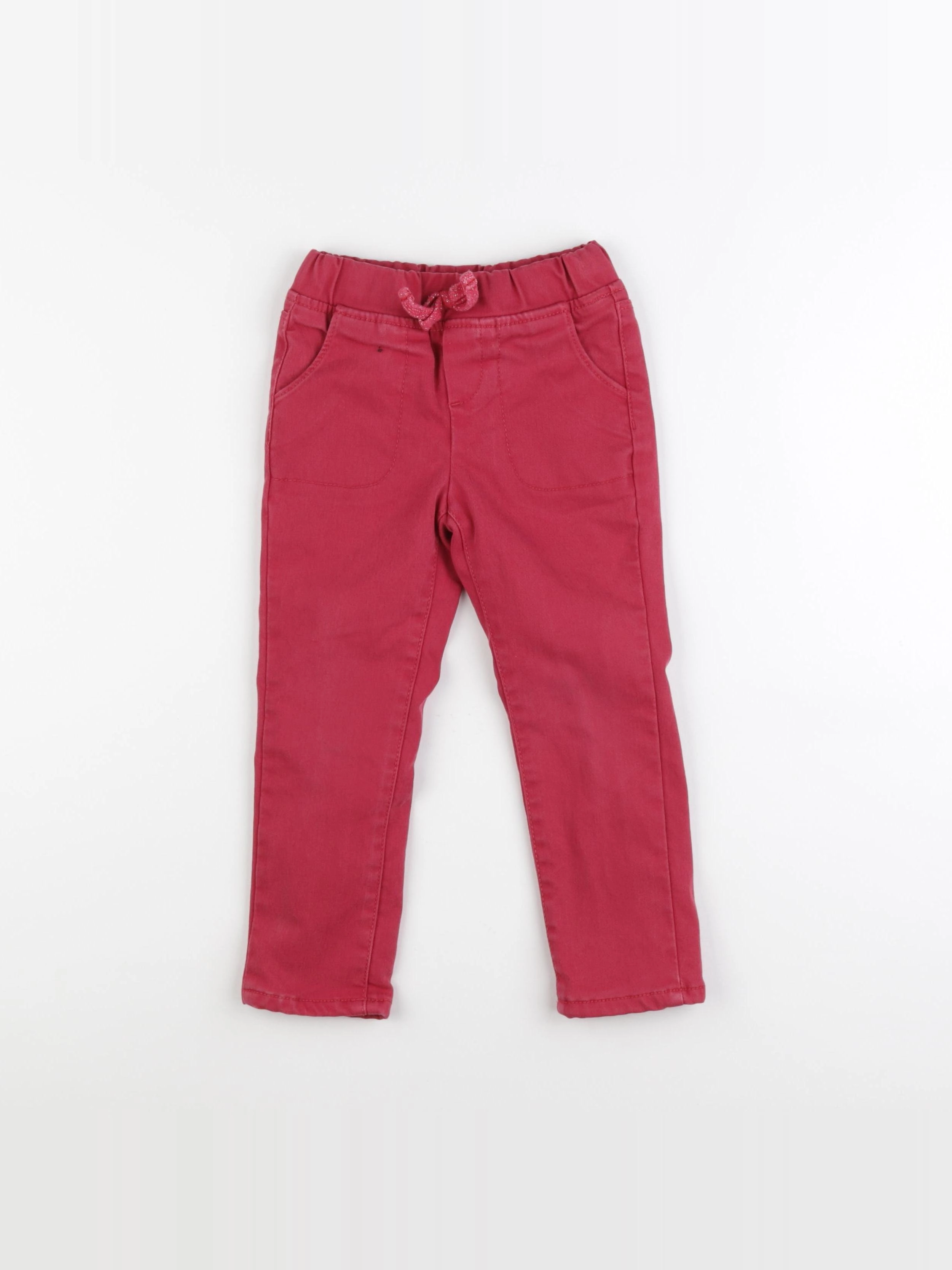 Vertbaudet - pantalon doublé rose, rouge - 4 ans