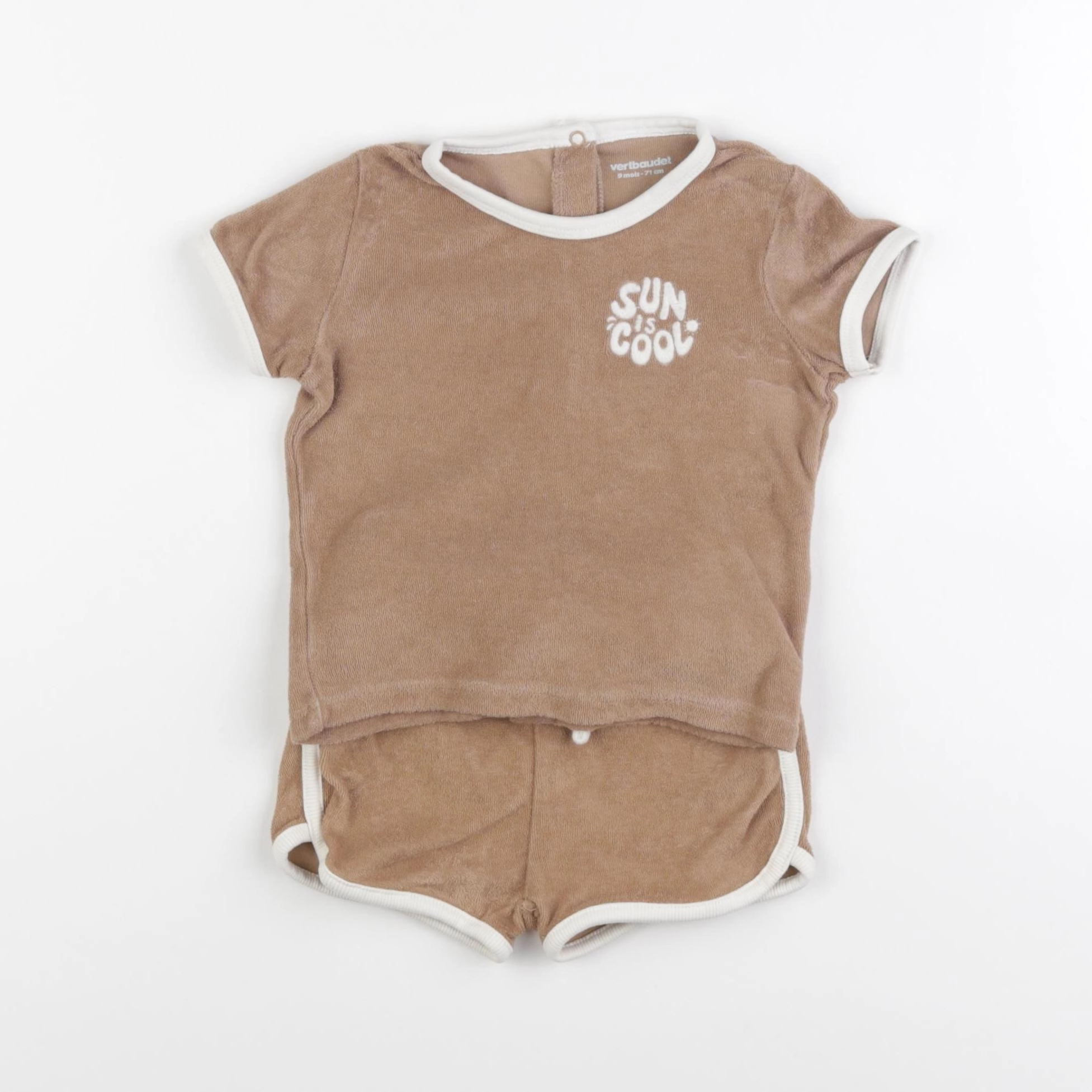 Vertbaudet - ensemble marron - 9 mois