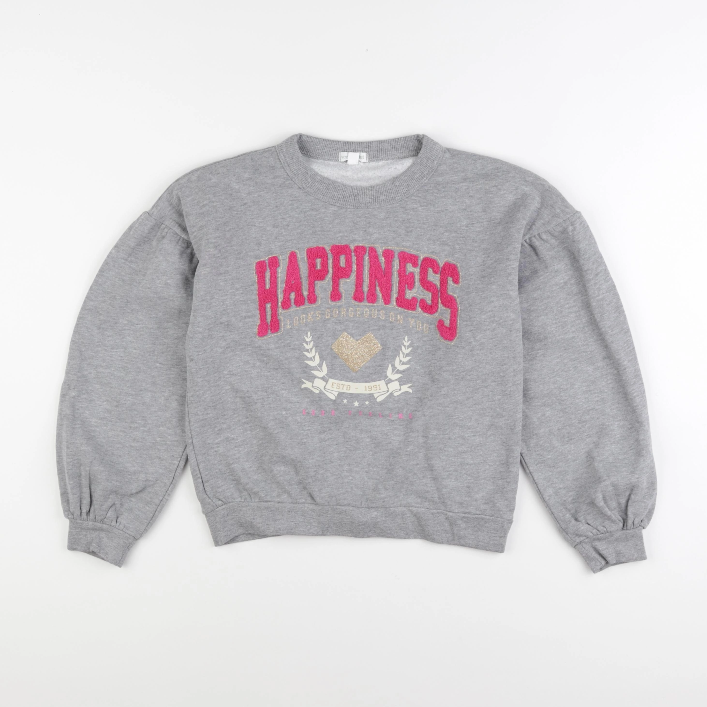 Vertbaudet - sweat gris - 10 ans