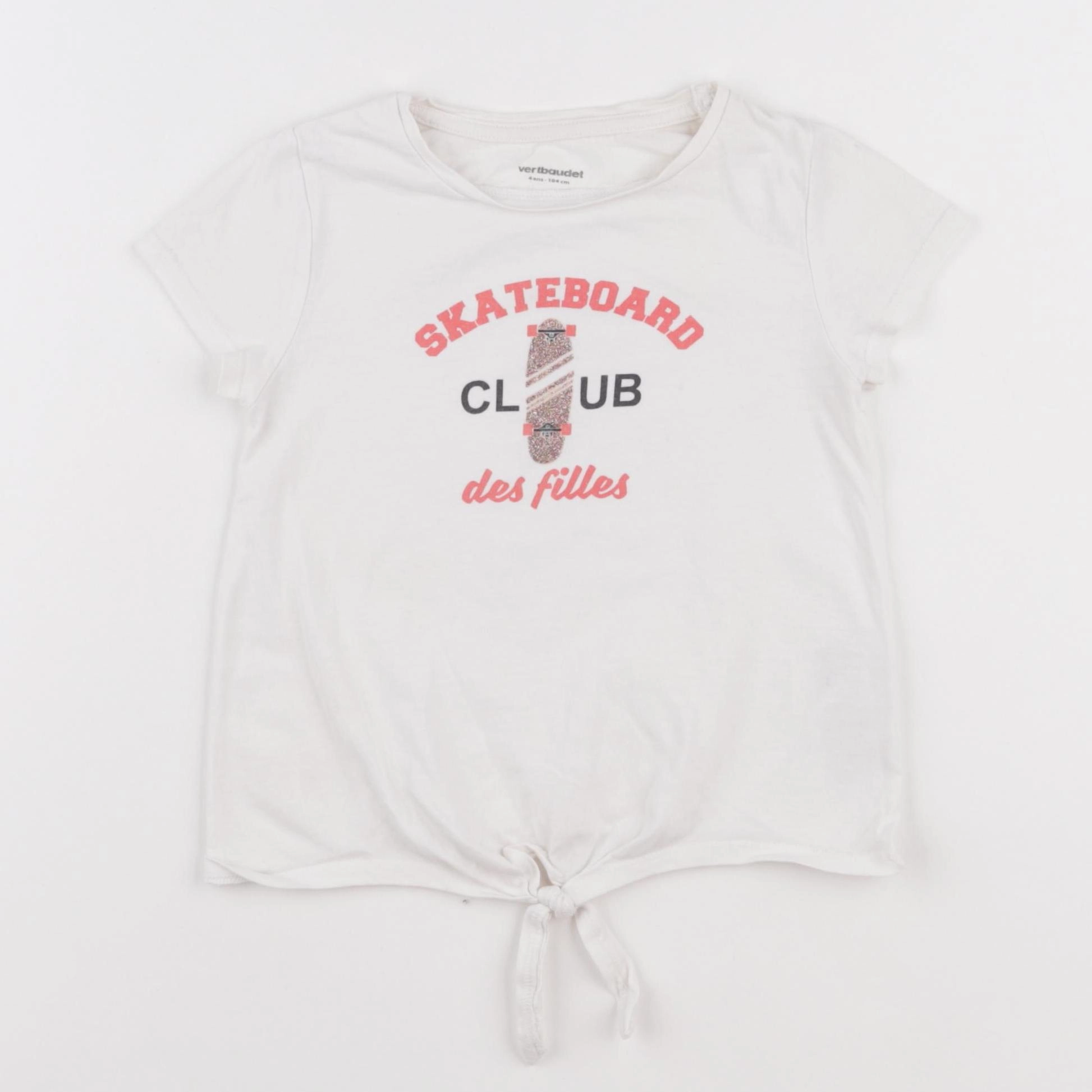 Vertbaudet - tee-shirt blanc - 4 ans