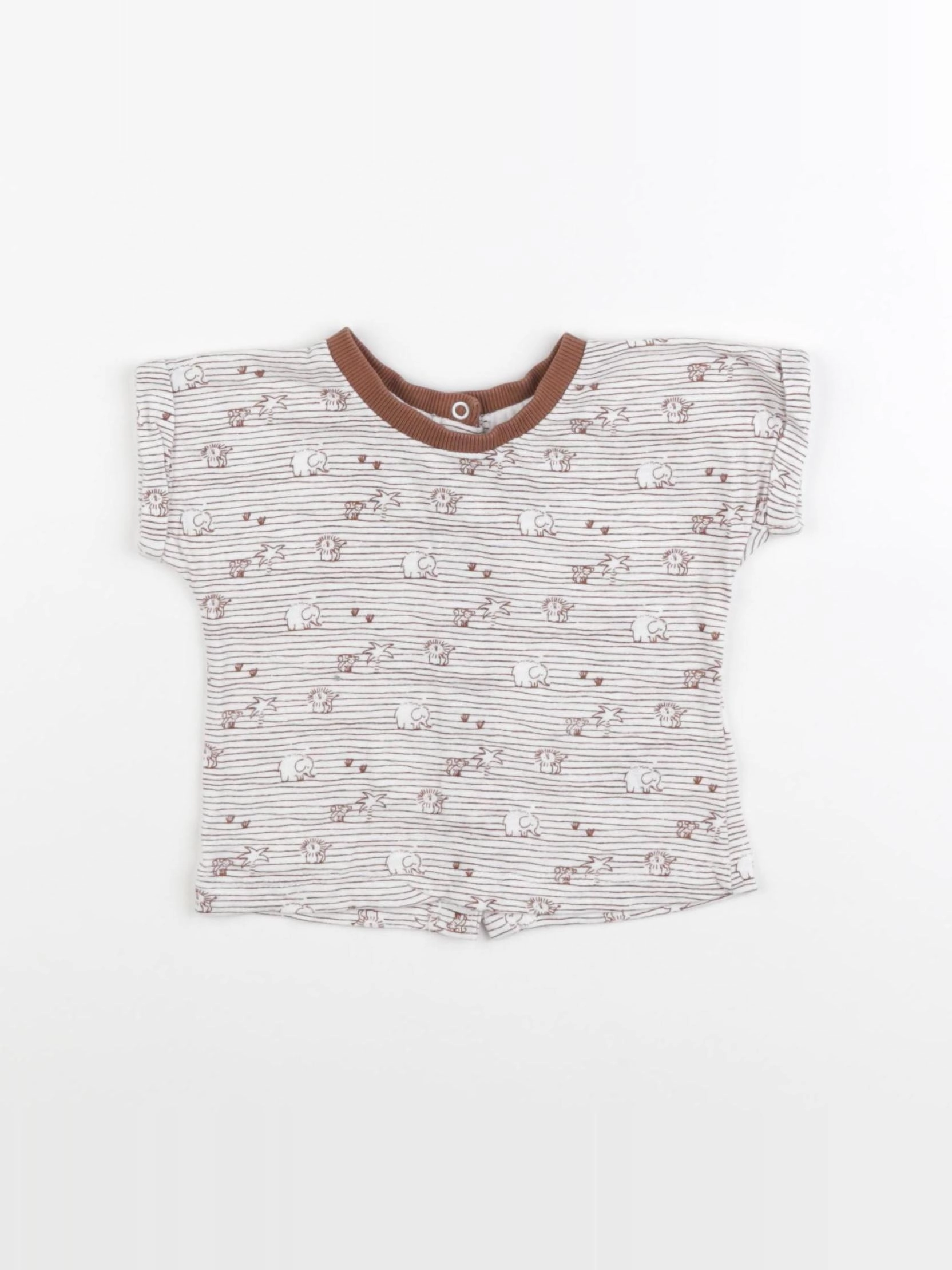 Vertbaudet - tee-shirt marron - 9 mois