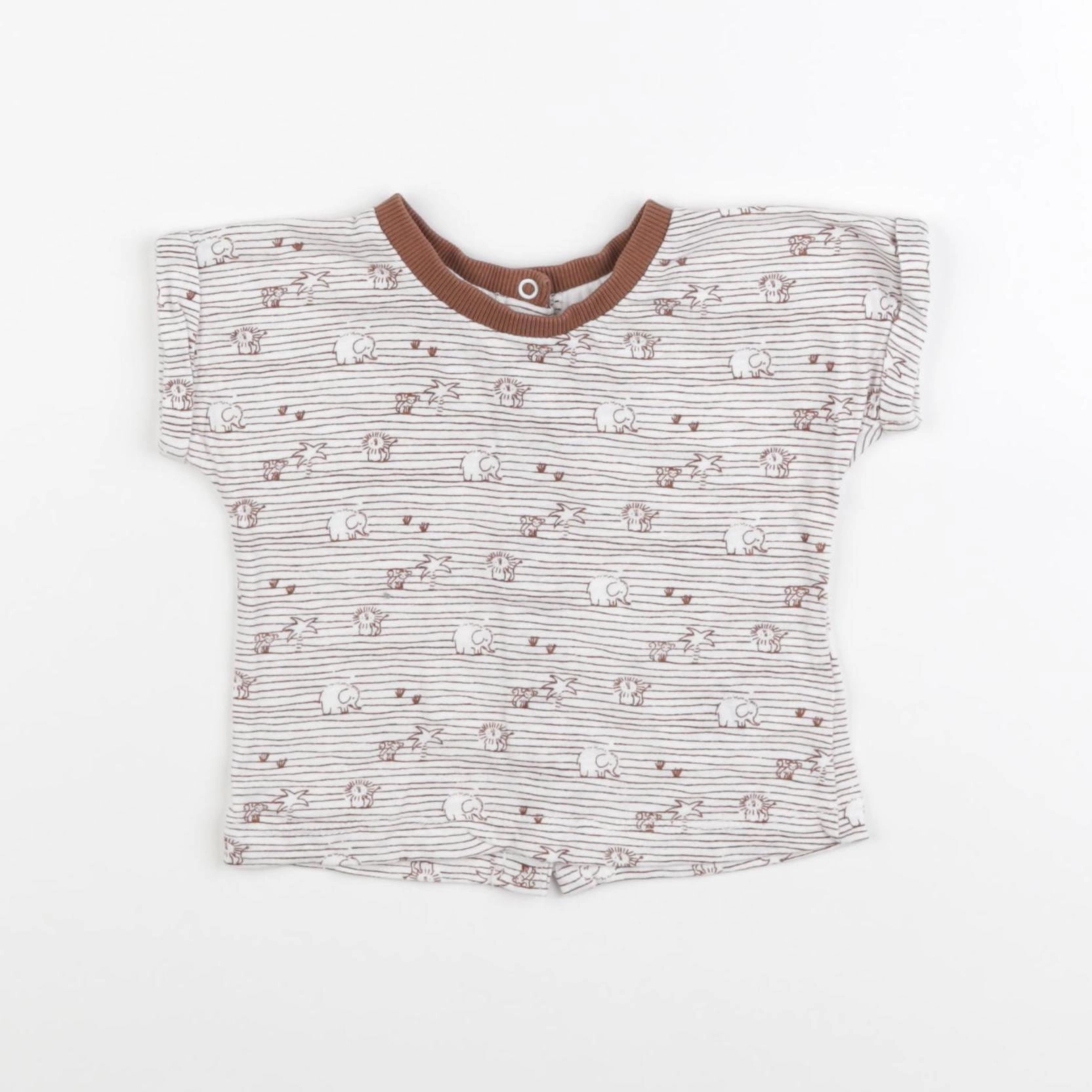 Vertbaudet - tee-shirt marron - 9 mois
