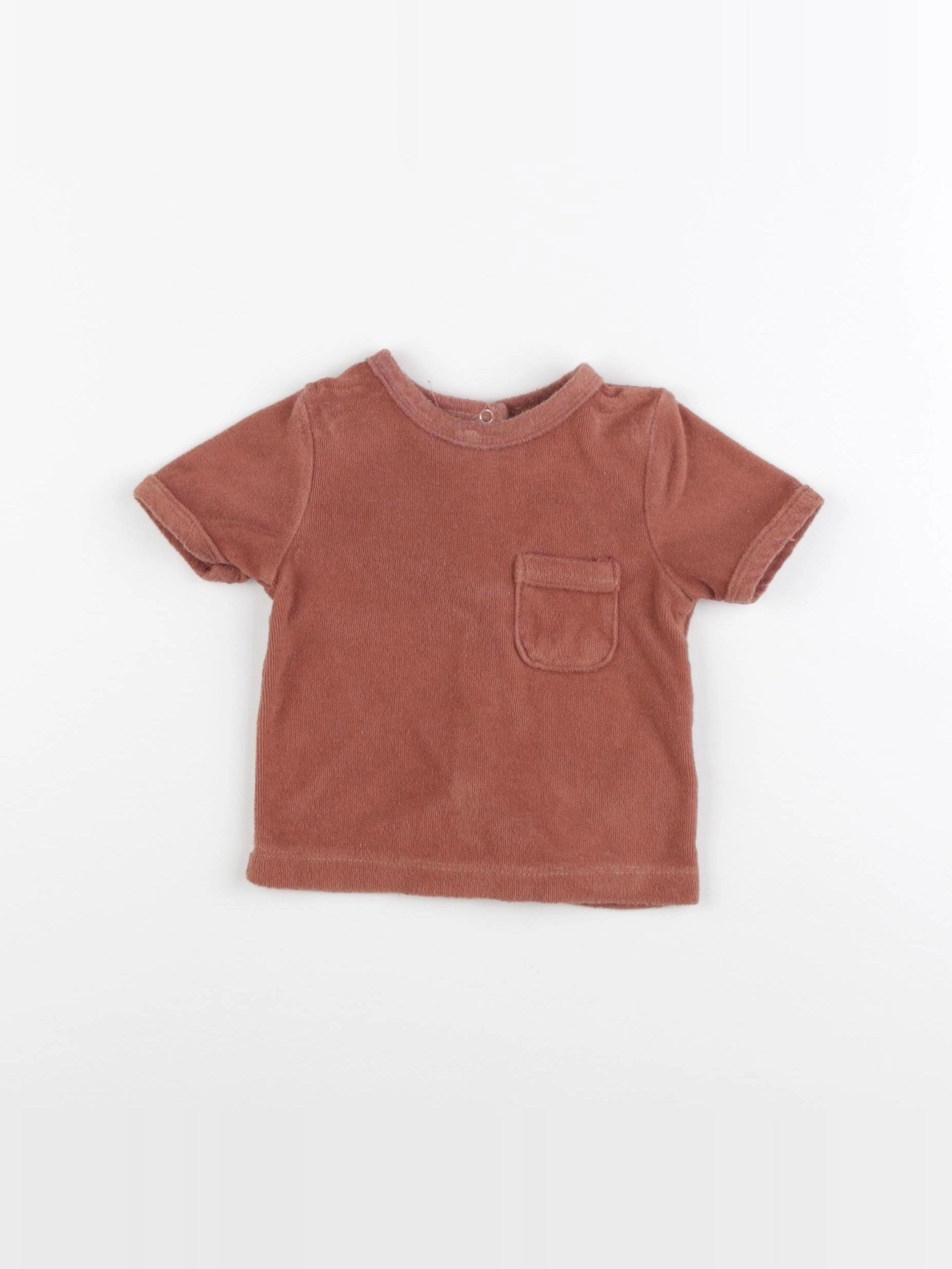 Vertbaudet - tee-shirt marron - 9 mois