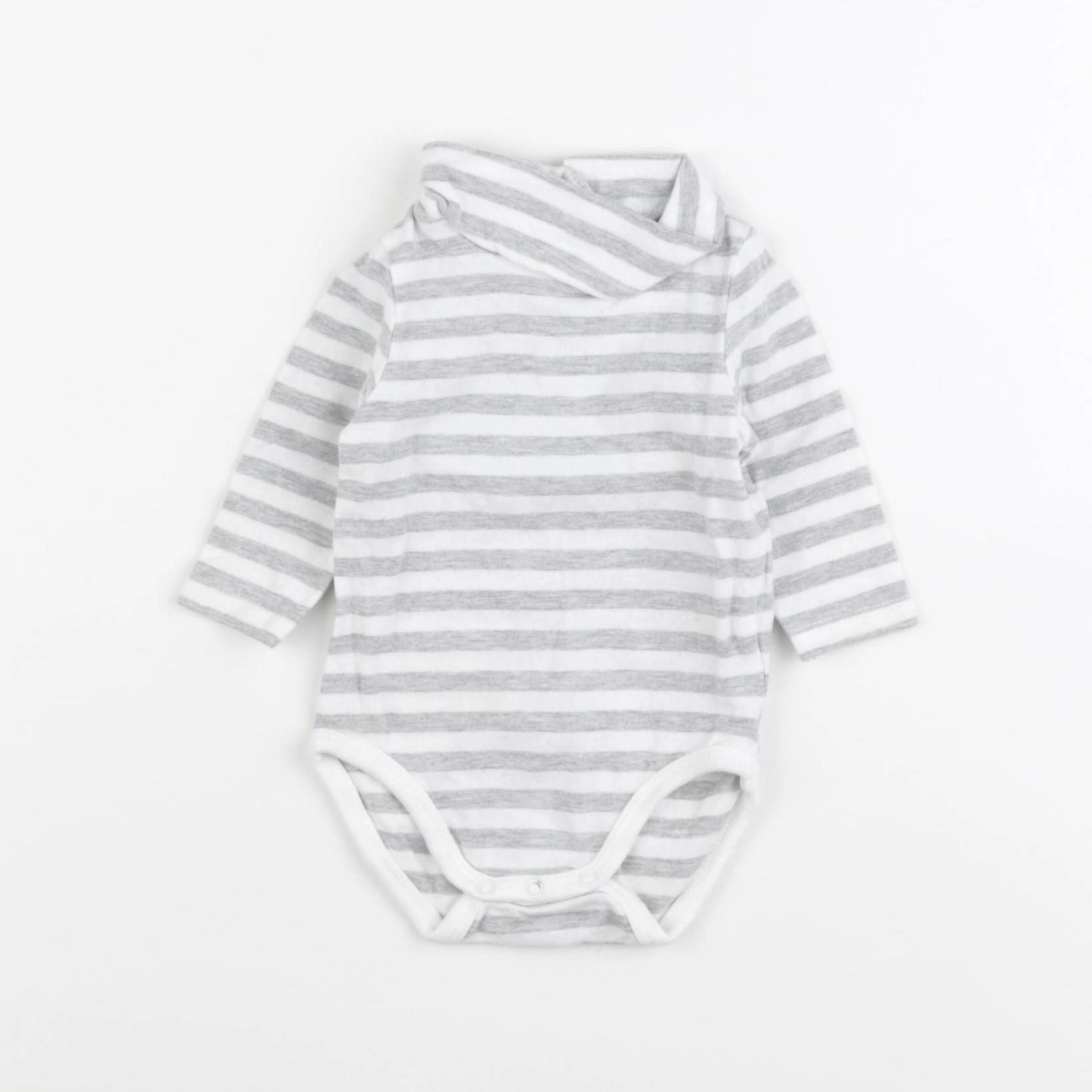 Vertbaudet - body blanc, gris - 3 mois